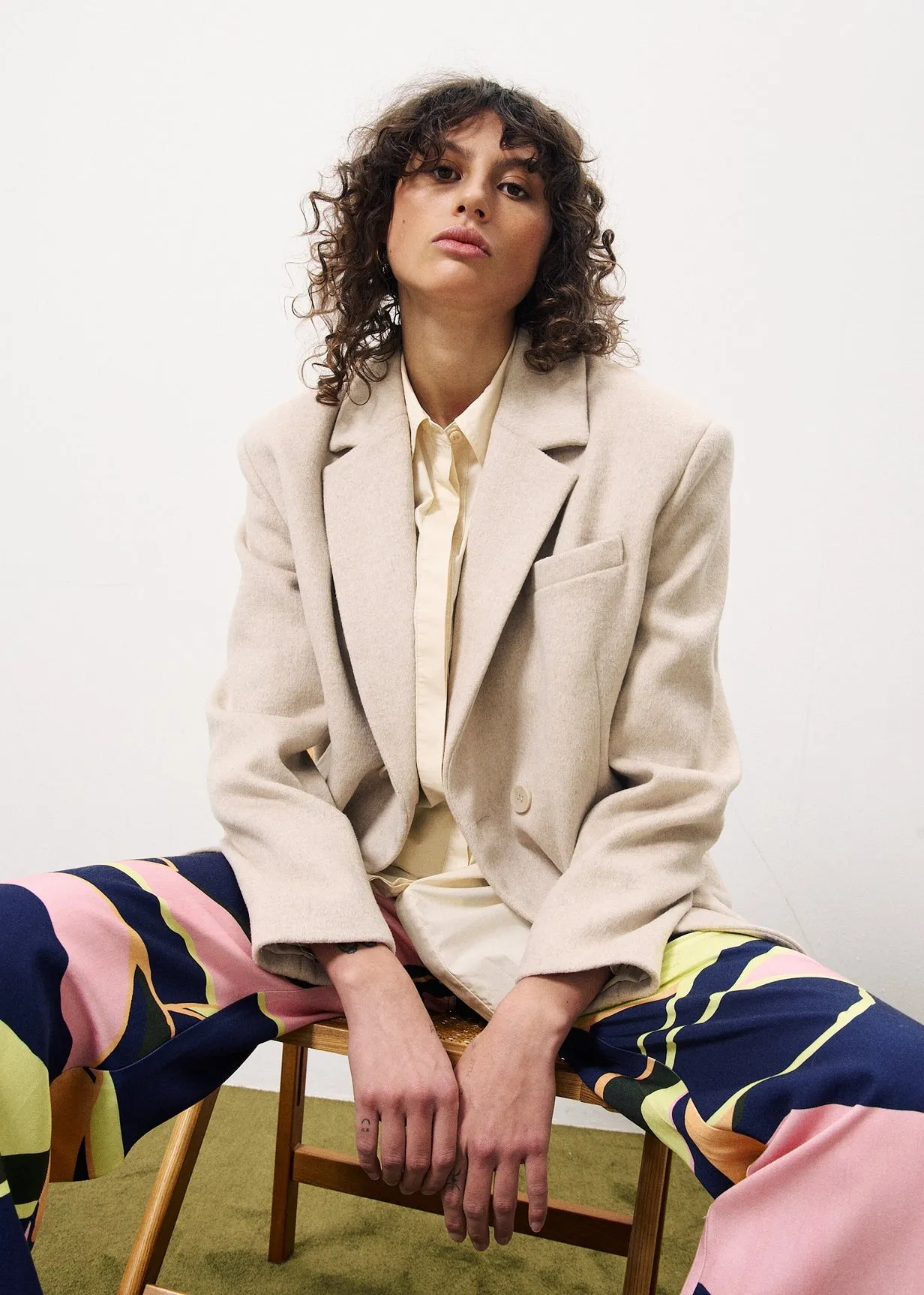 Blazer PENDA Creme sold by FRNCH