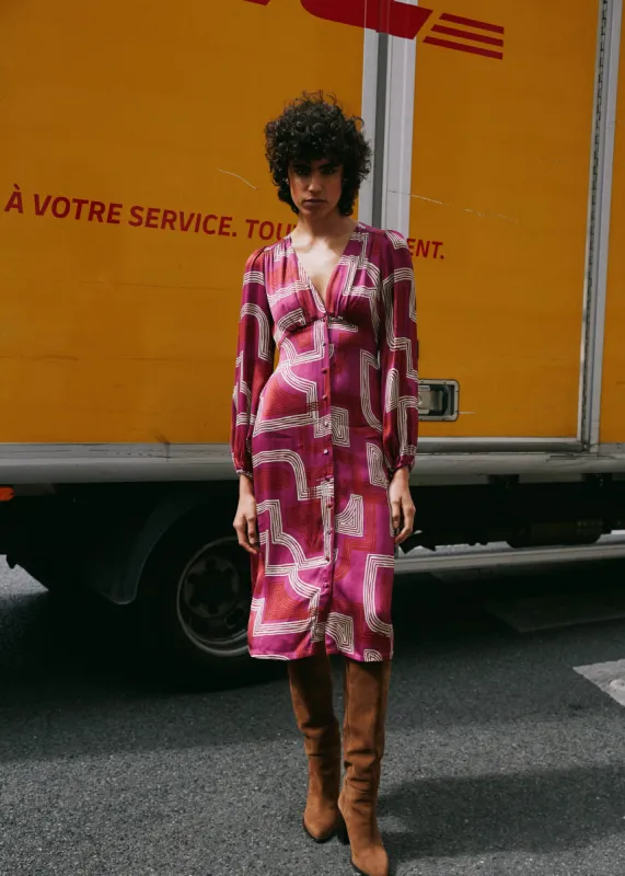 Robe WENDY Maze fuchsia sold by FRNCH