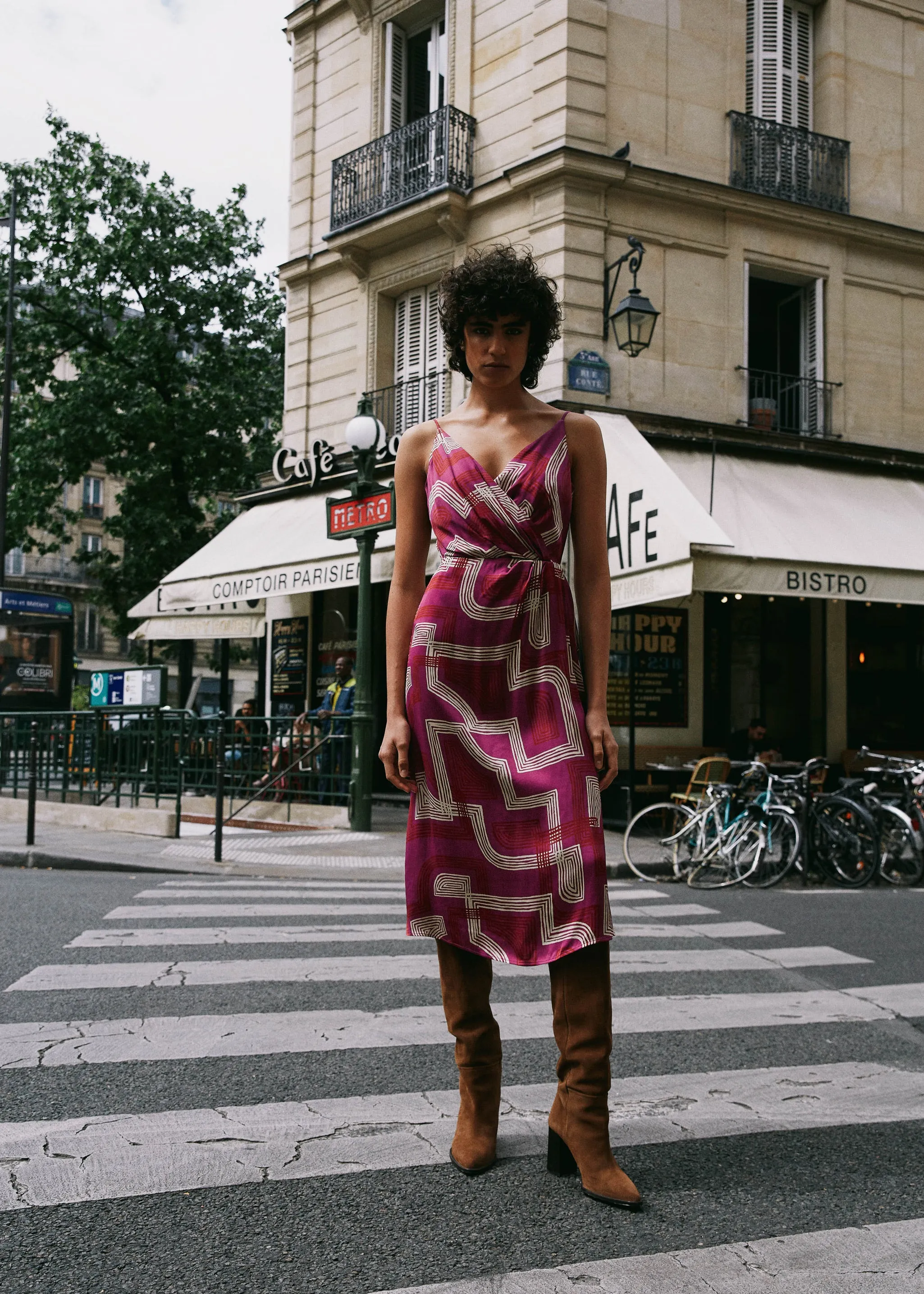 Robe VALIA Maze fuchsia sold by FRNCH