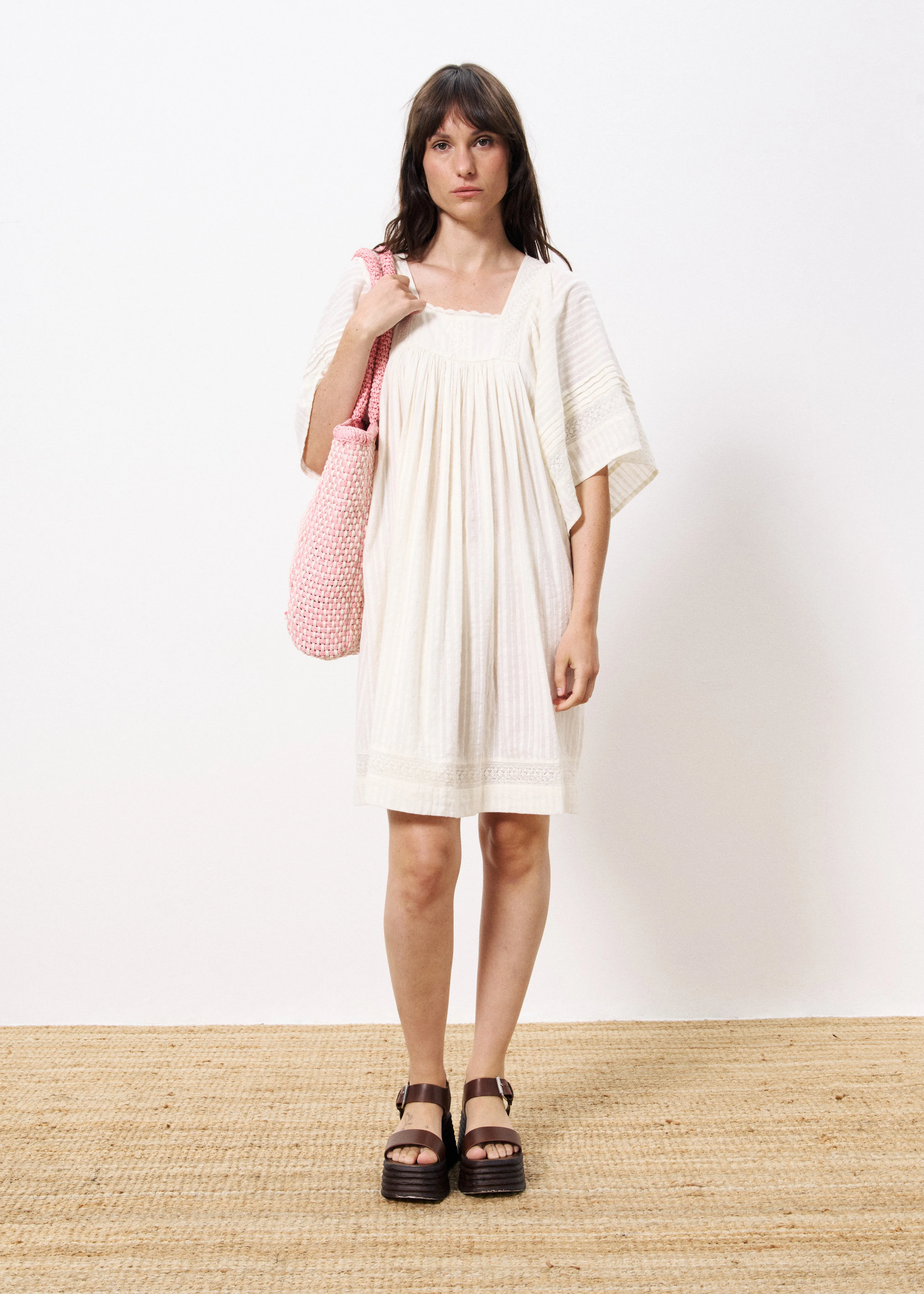 Robe ADELAIS Creme sold by FRNCH