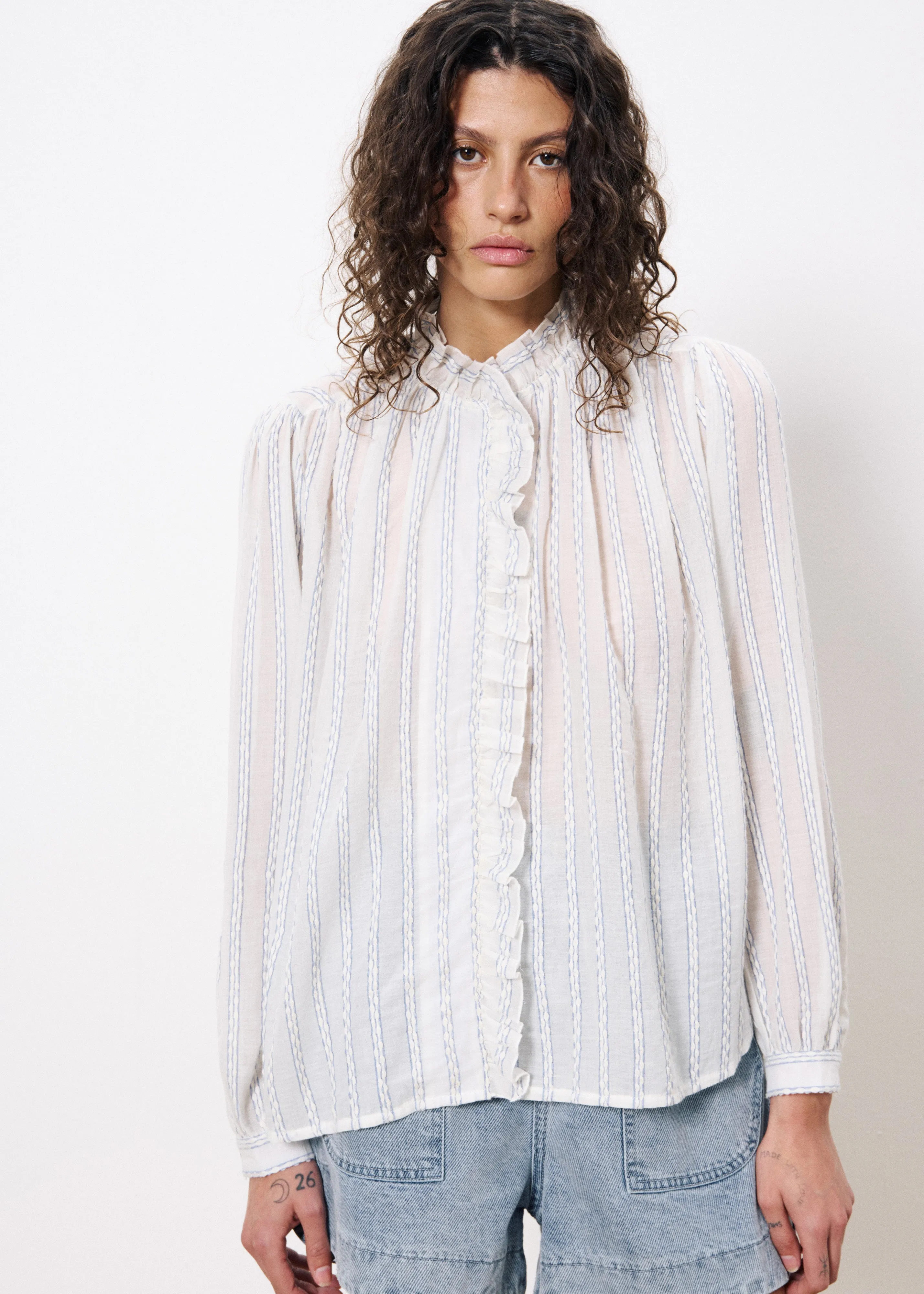 Chemise CELENA Blanc sold by FRNCH product image thumbnail 4