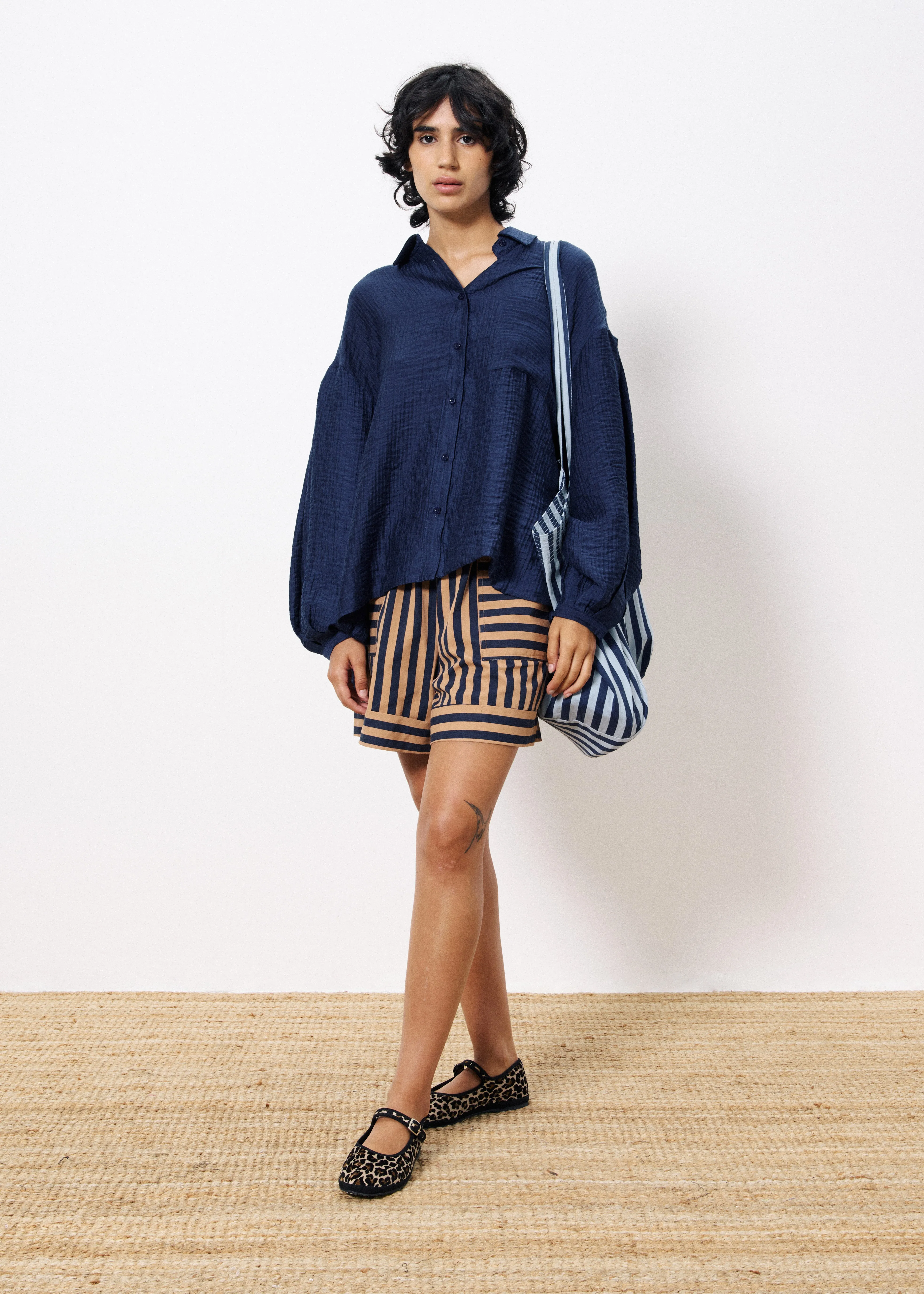 Chemise CHARLOTTE Bleu marine sold by FRNCH