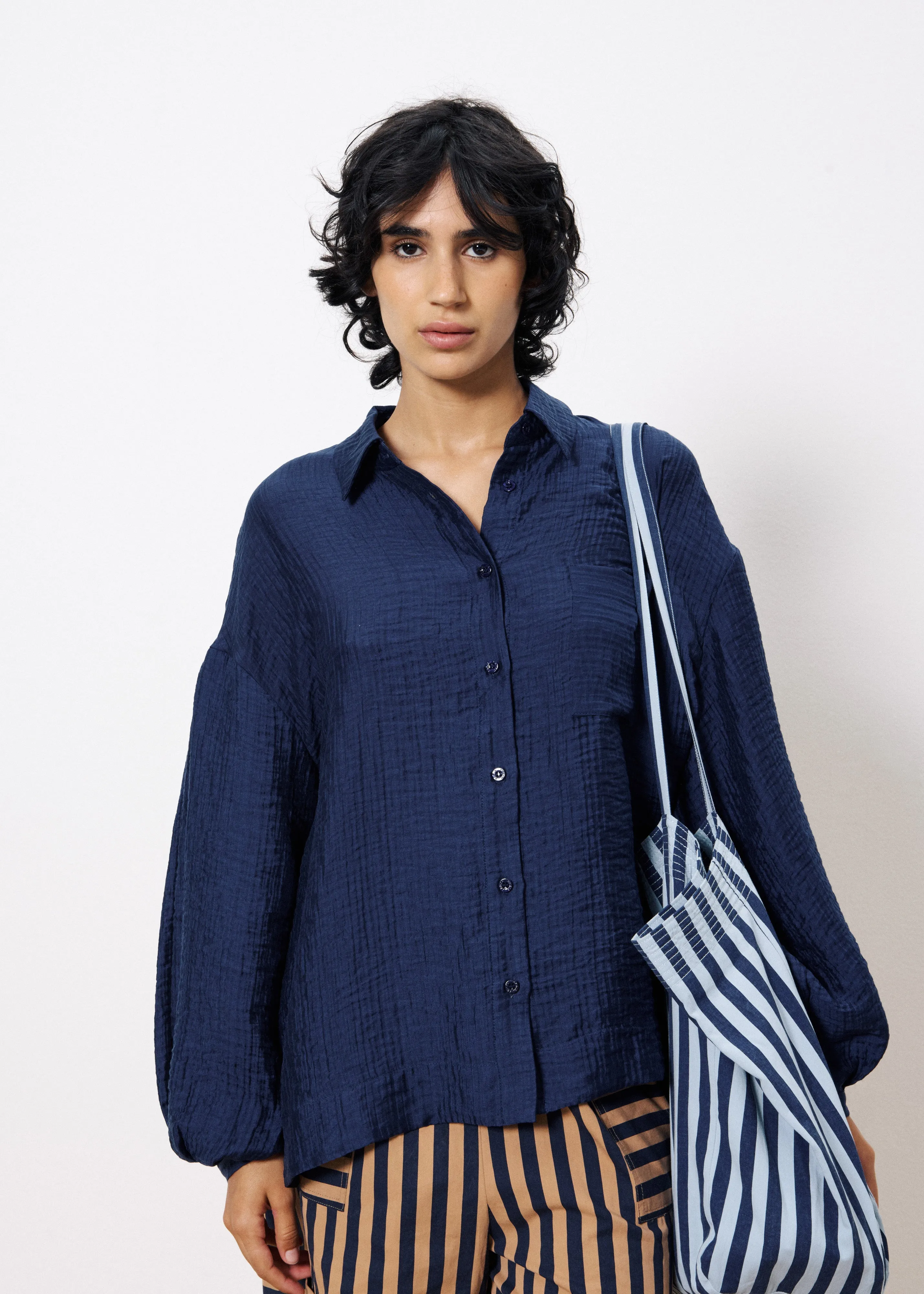 Chemise CHARLOTTE Bleu marine sold by FRNCH product image thumbnail 4