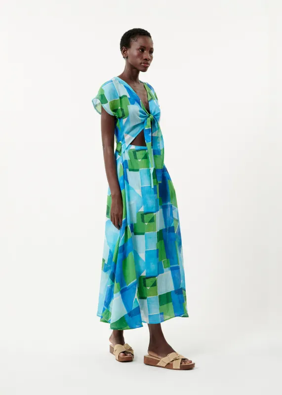 Robe CORALY Geo blue sold by FRNCH