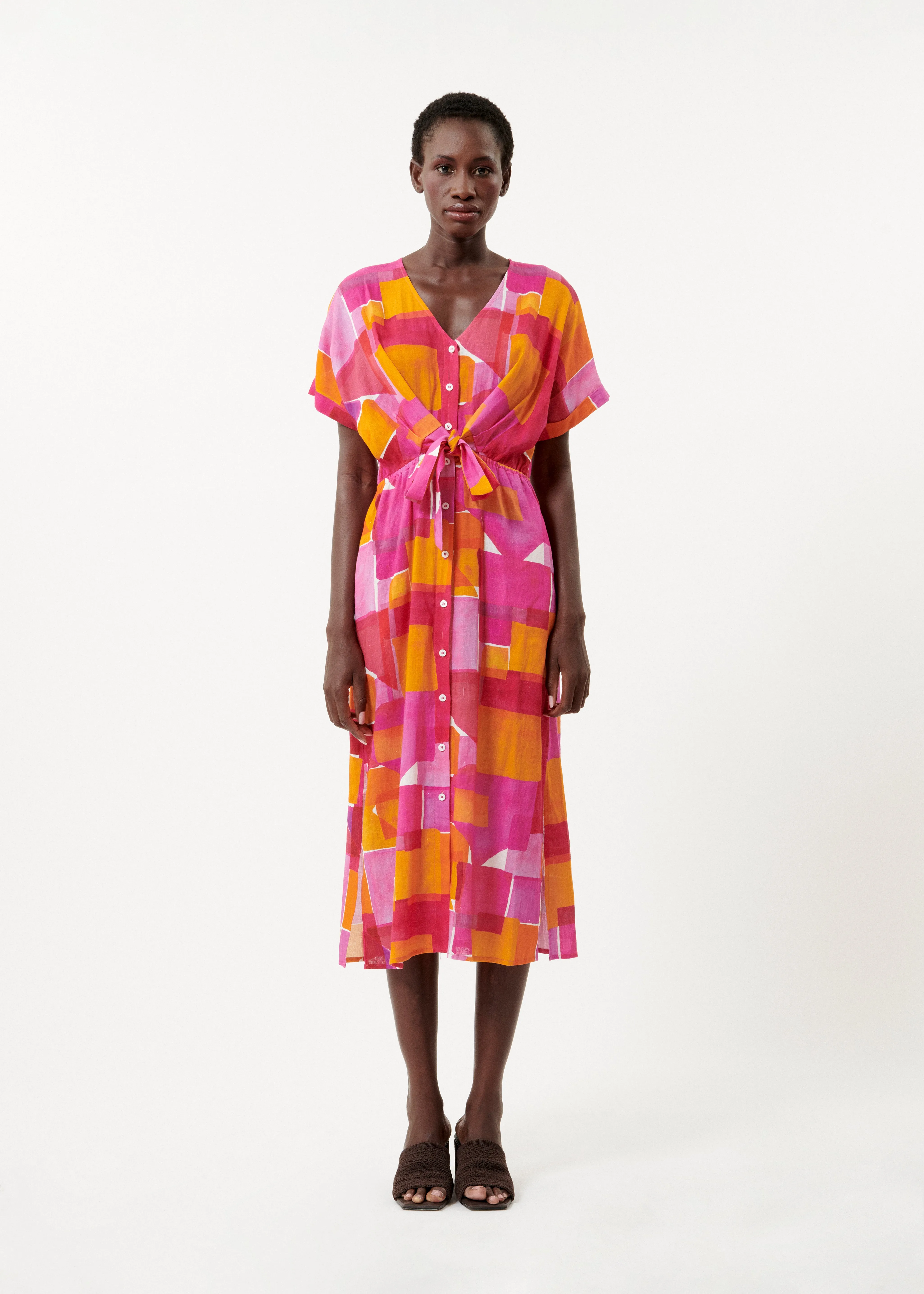 Robe PERRINE Geo pink sold by FRNCH