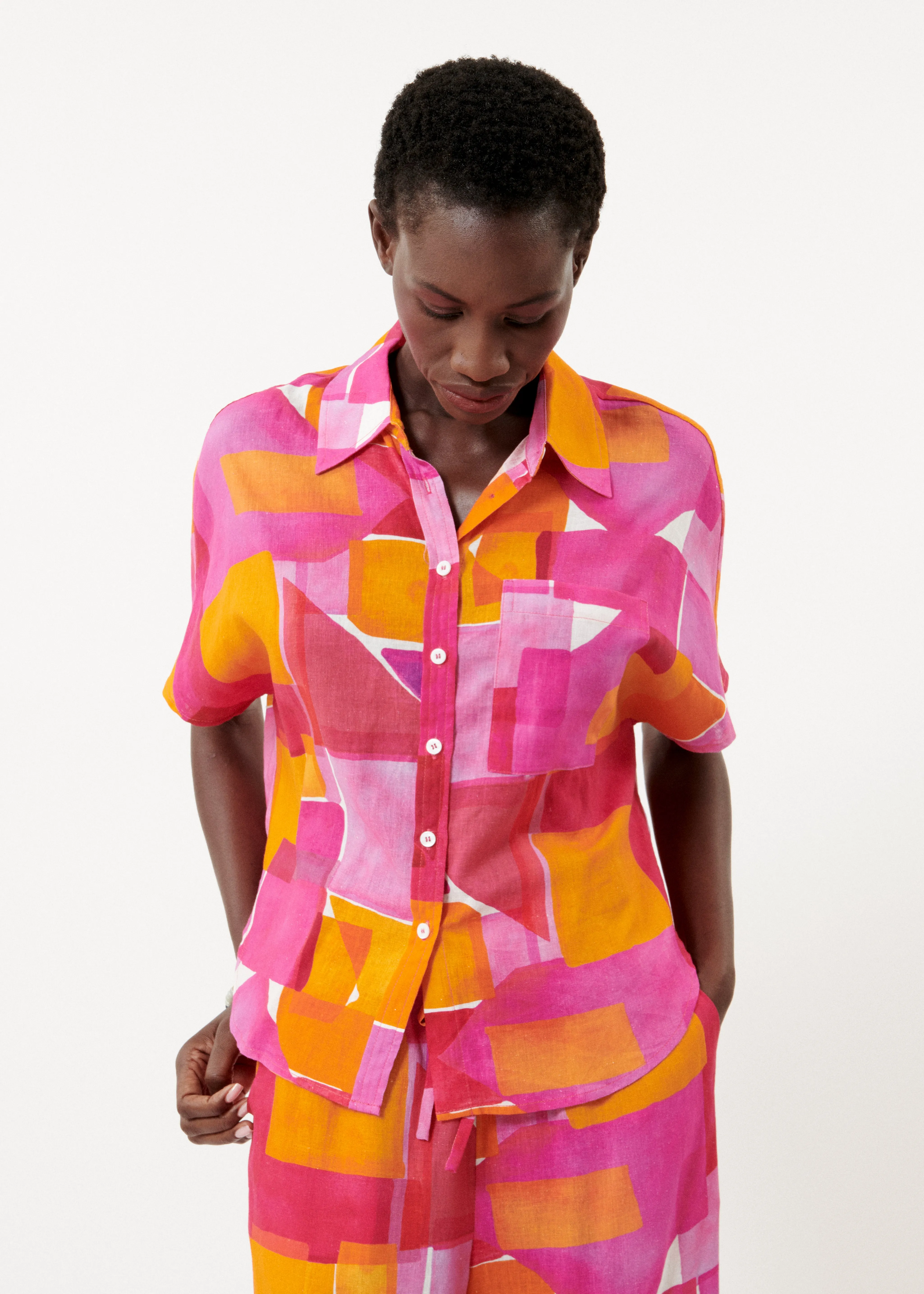 Chemise ELANORE Geo pink sold by FRNCH