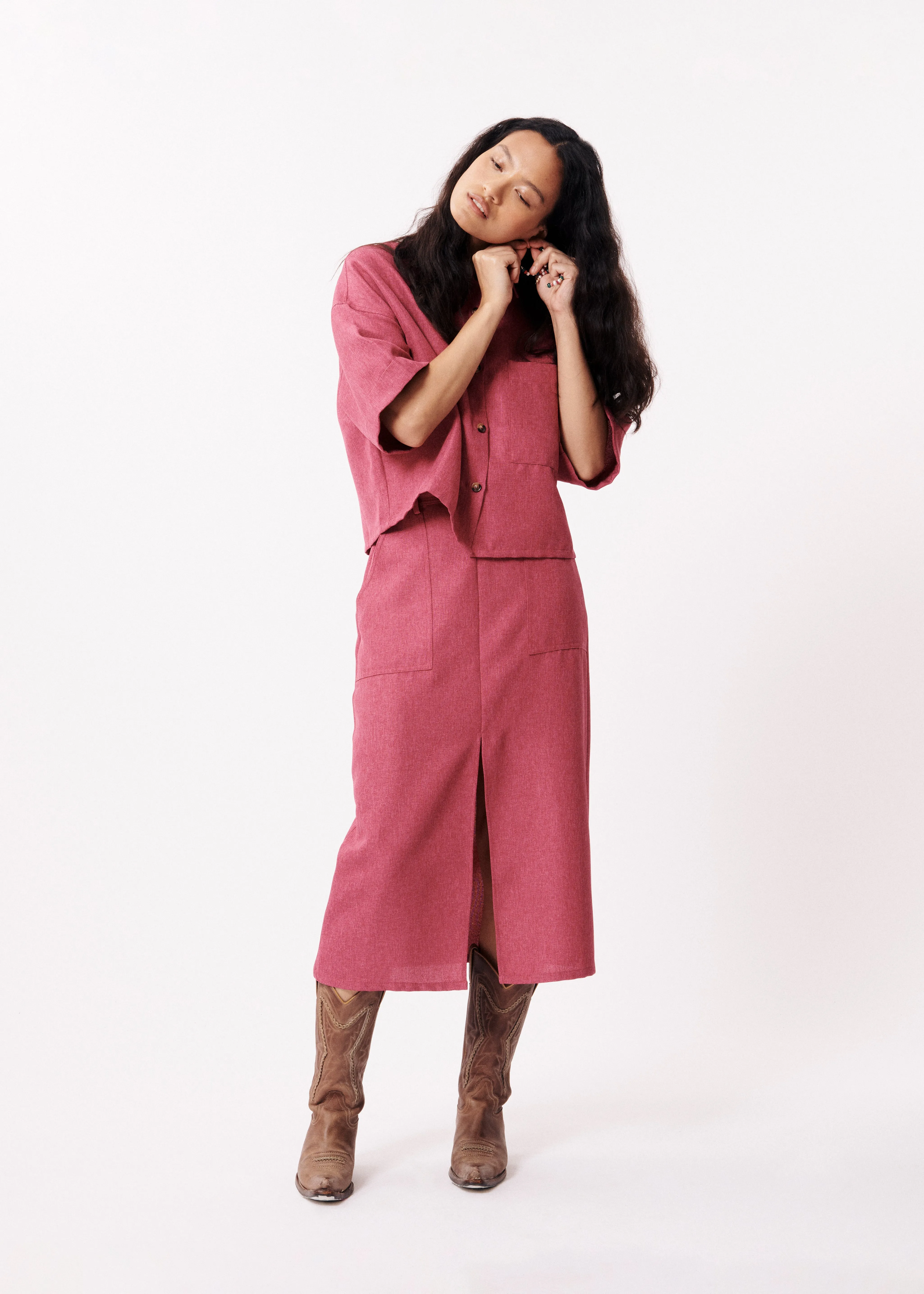Chemise LUBENA Fuchsia sold by FRNCH product image thumbnail 4