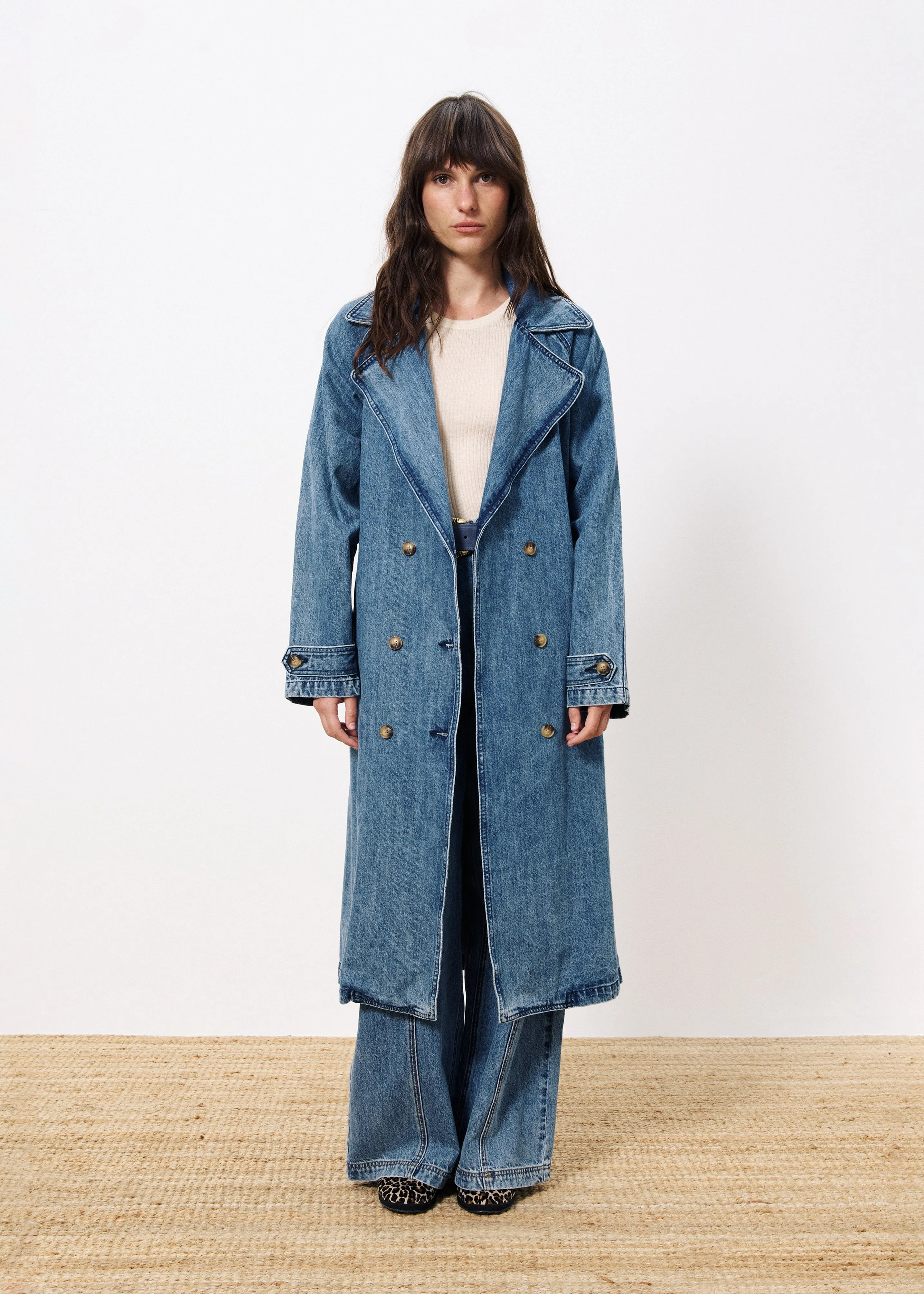 Trench CARMELINA Bleu jean sold by FRNCH