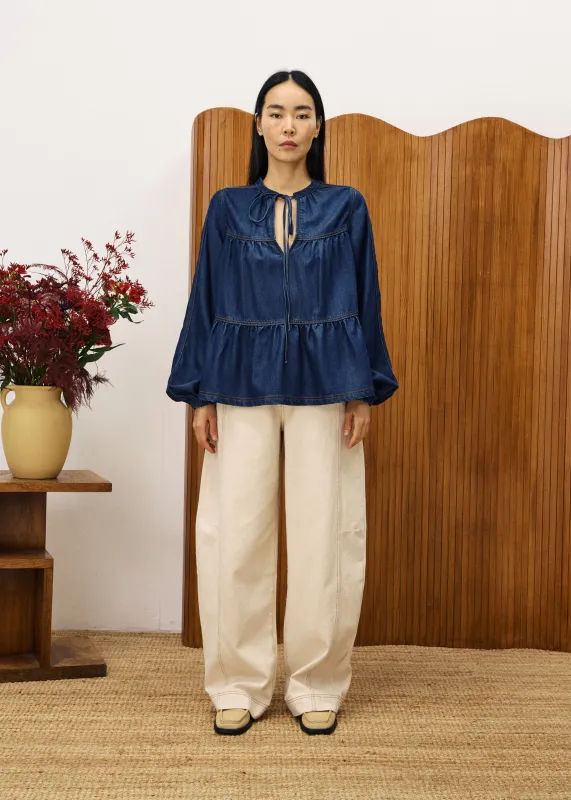 Blouse CIXOUS Bleu jean sold by FRNCH