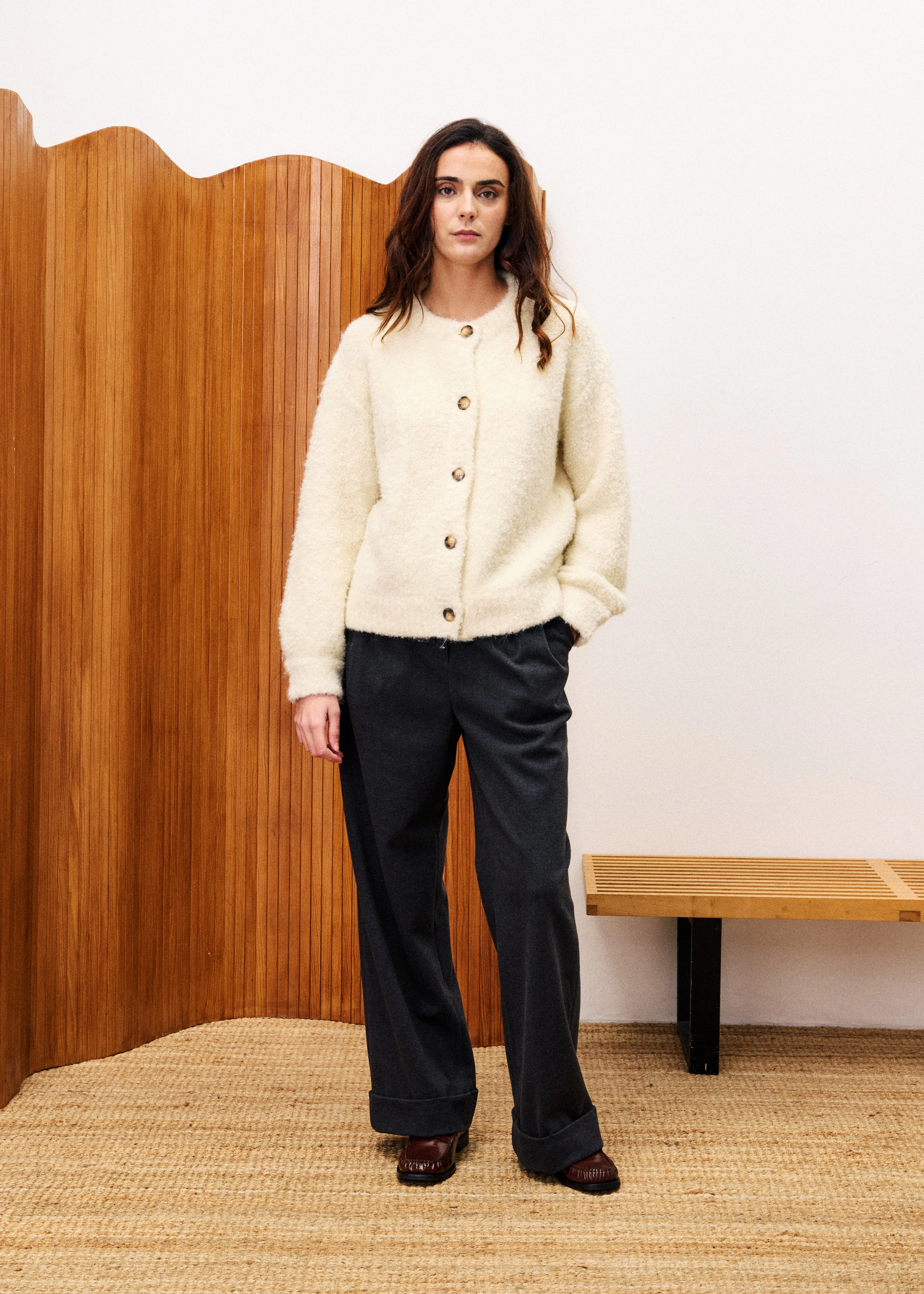 Cardigan SELKIRK Creme sold by FRNCH