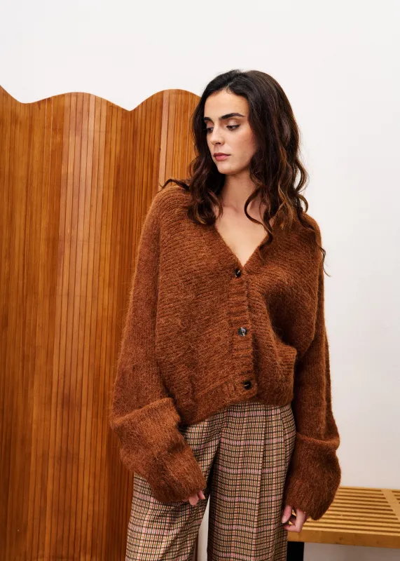 Cardigan BICHON Marron glace sold by FRNCH