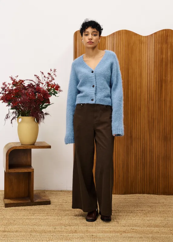 Cardigan BICHON Bleu jean sold by FRNCH