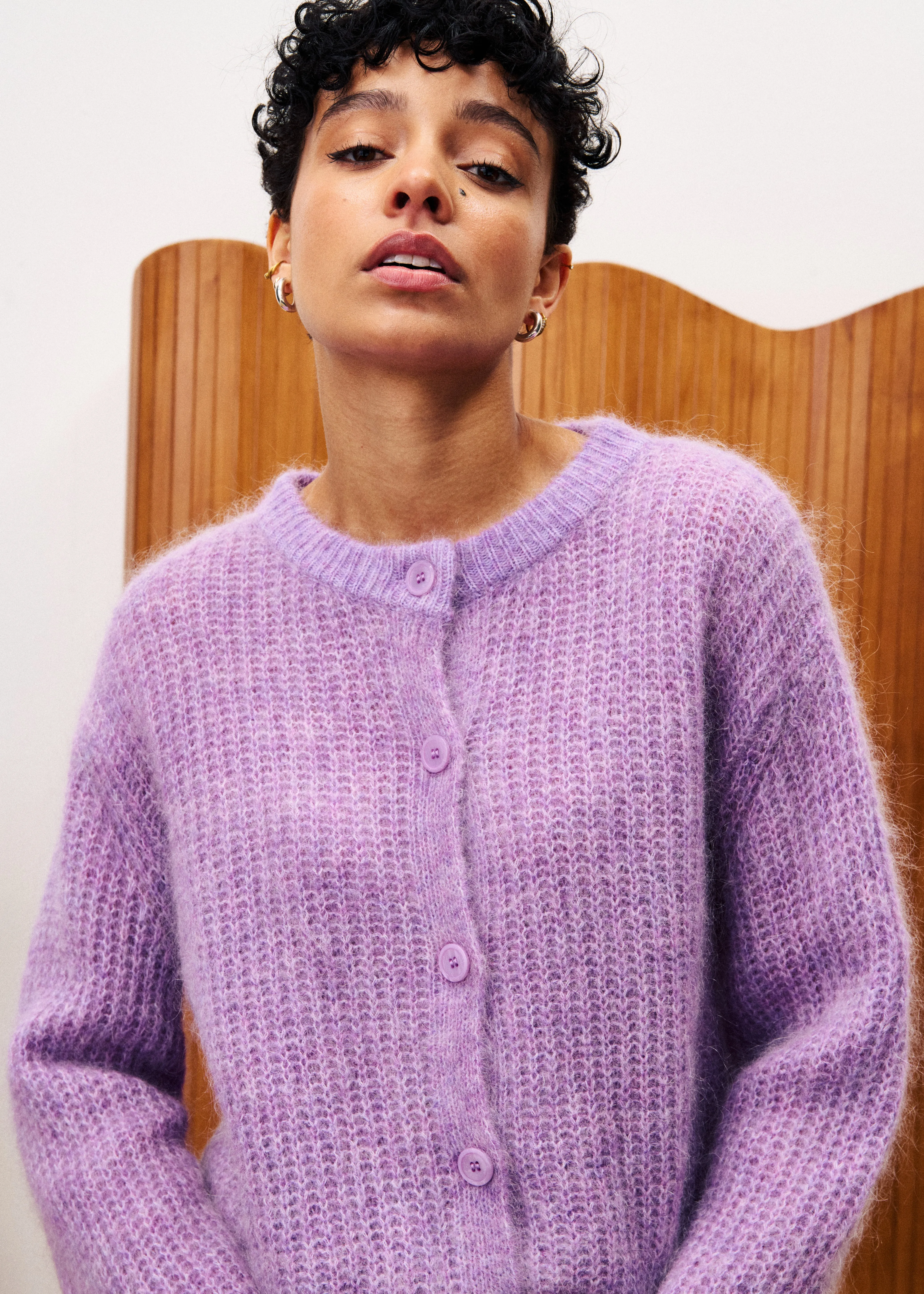 MIANO Purple Cardigan sold by FRNCH product image thumbnail 4