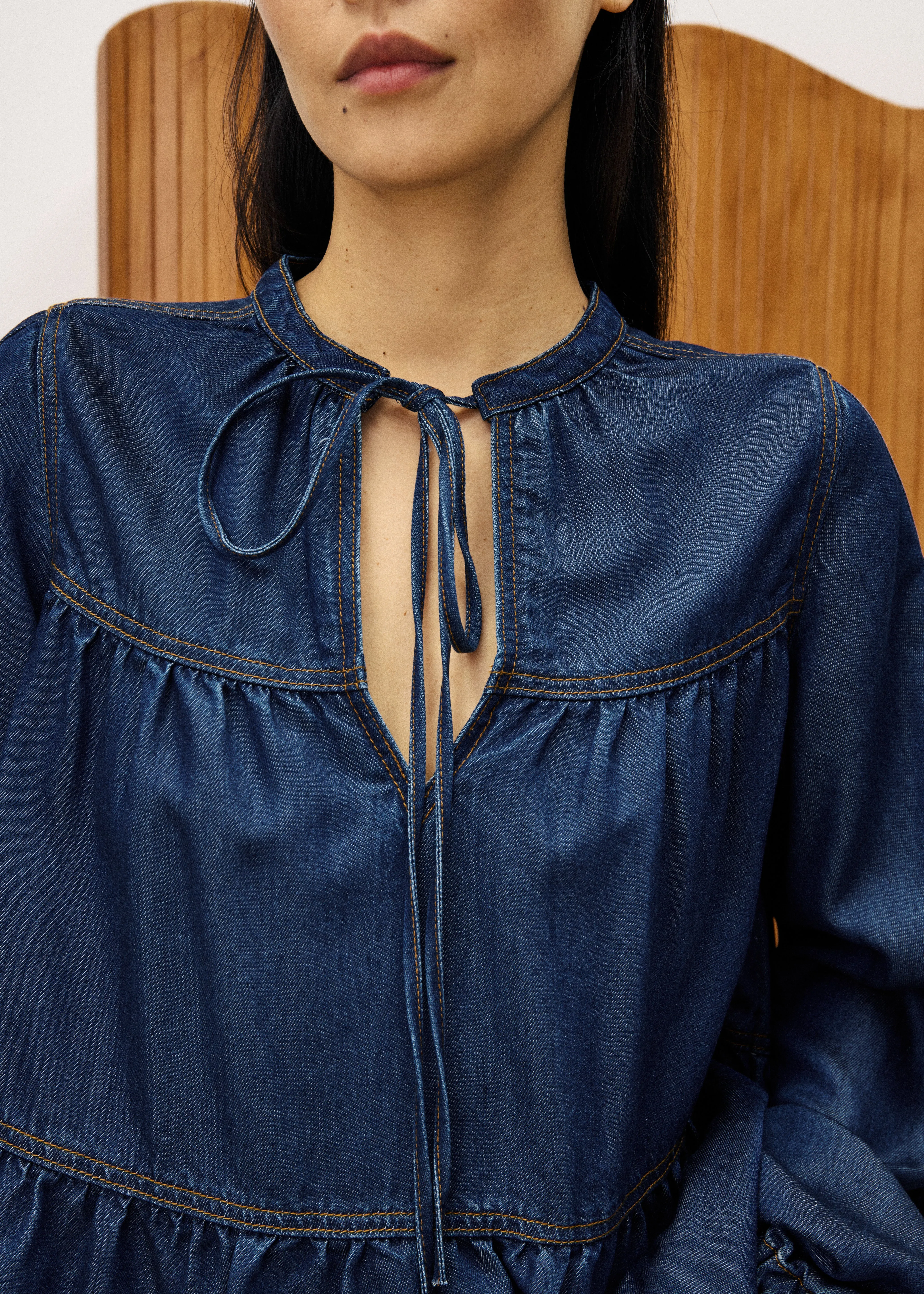 CIXOUS Blue Jean Blouse sold by FRNCH product image thumbnail 4