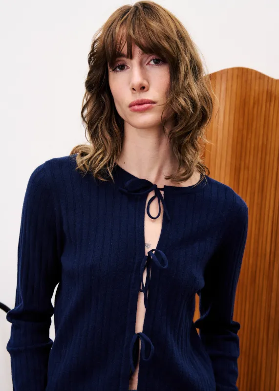 VERONIQUE Navy Blue Cardigan sold by FRNCH