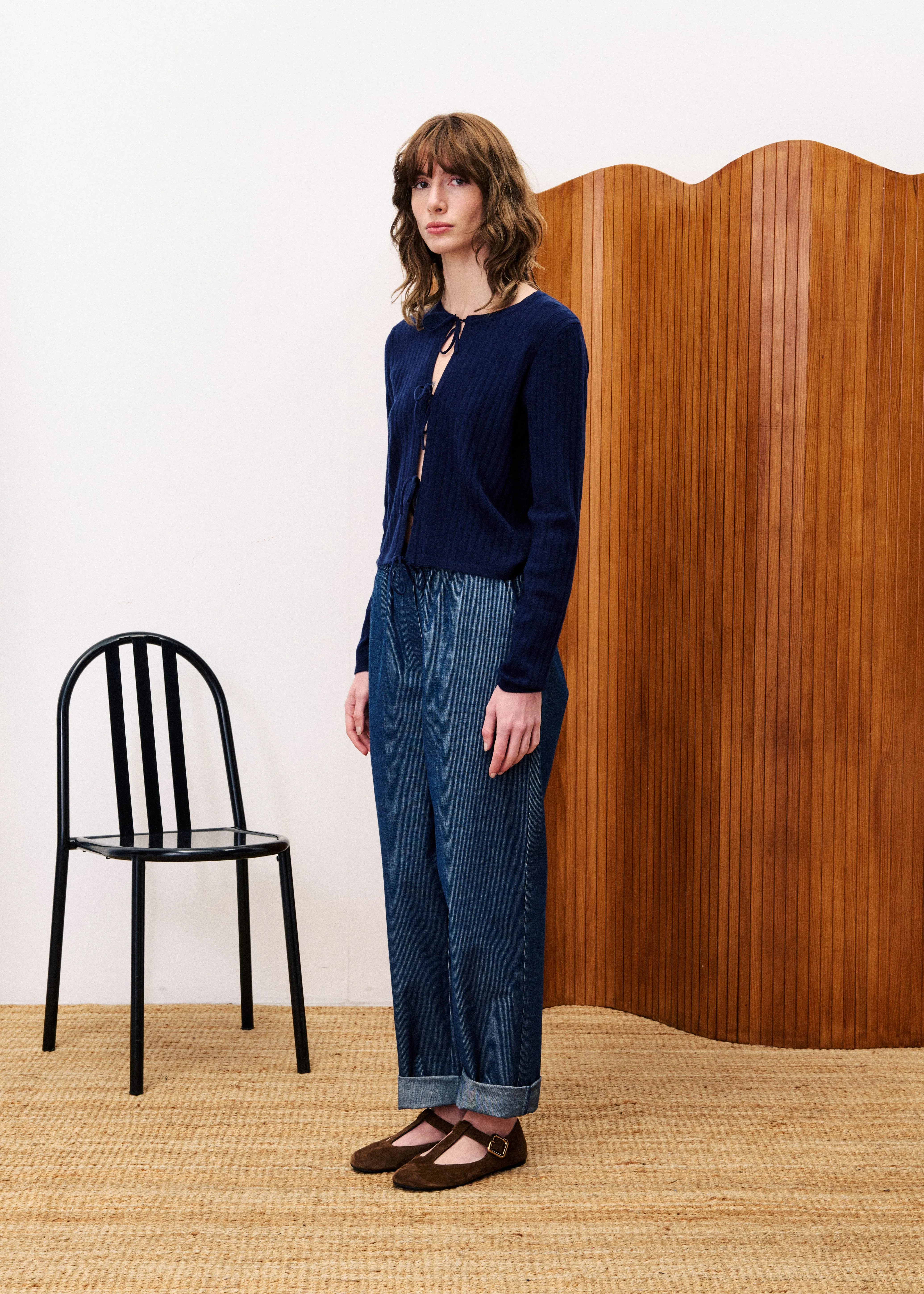 VERONIQUE Navy Blue Cardigan sold by FRNCH product image thumbnail 3