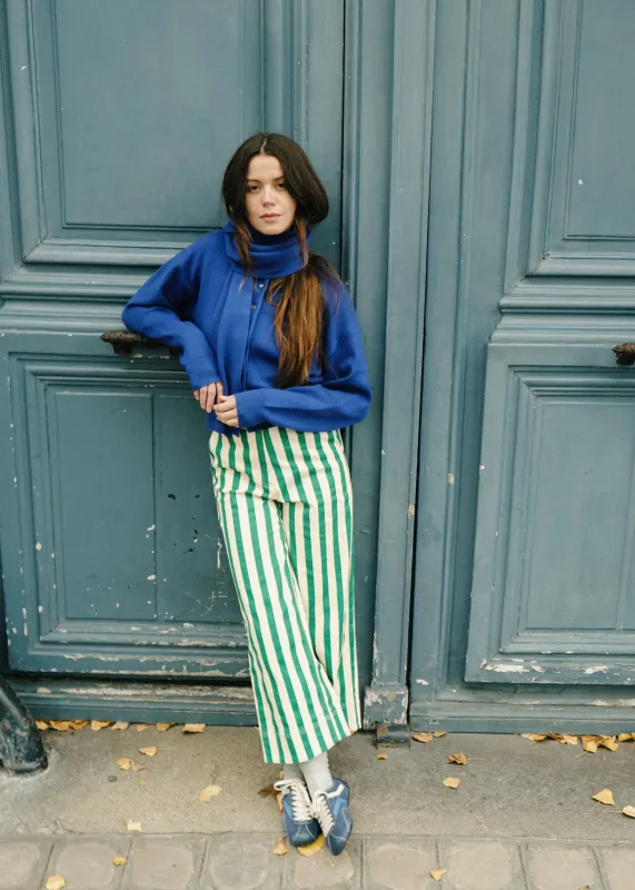 Set de cardigan-echarpe ANTON Bleu electrique made by FRNCH