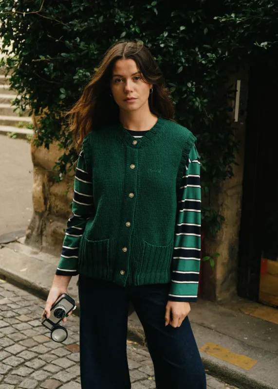 Cardigan ELSIE Vert sold by FRNCH