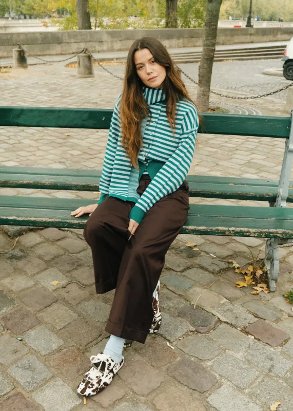 Set de cardigan-echarpe ANTON Vert sold by FRNCH