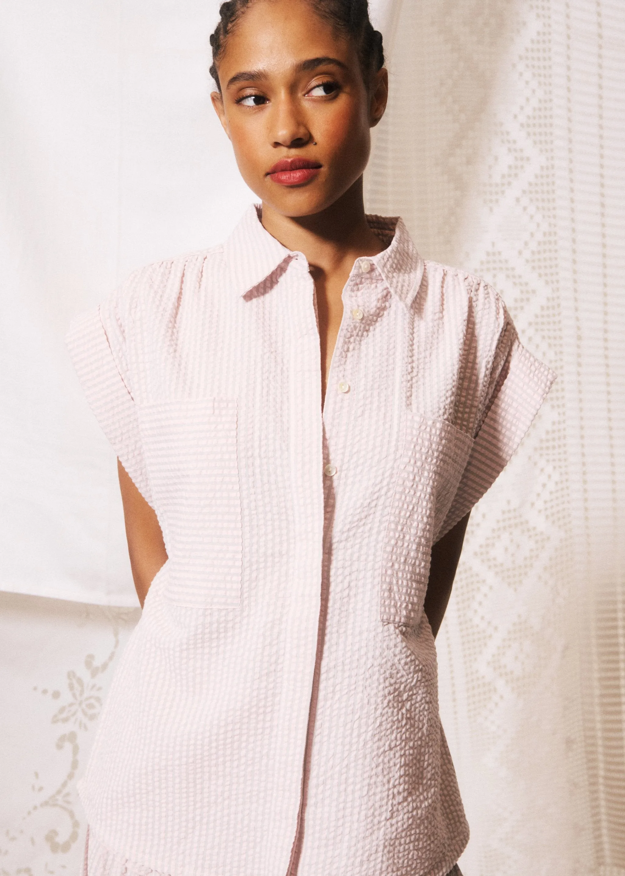 Chemise GAETANA Rose pale sold by FRNCH product image thumbnail 5