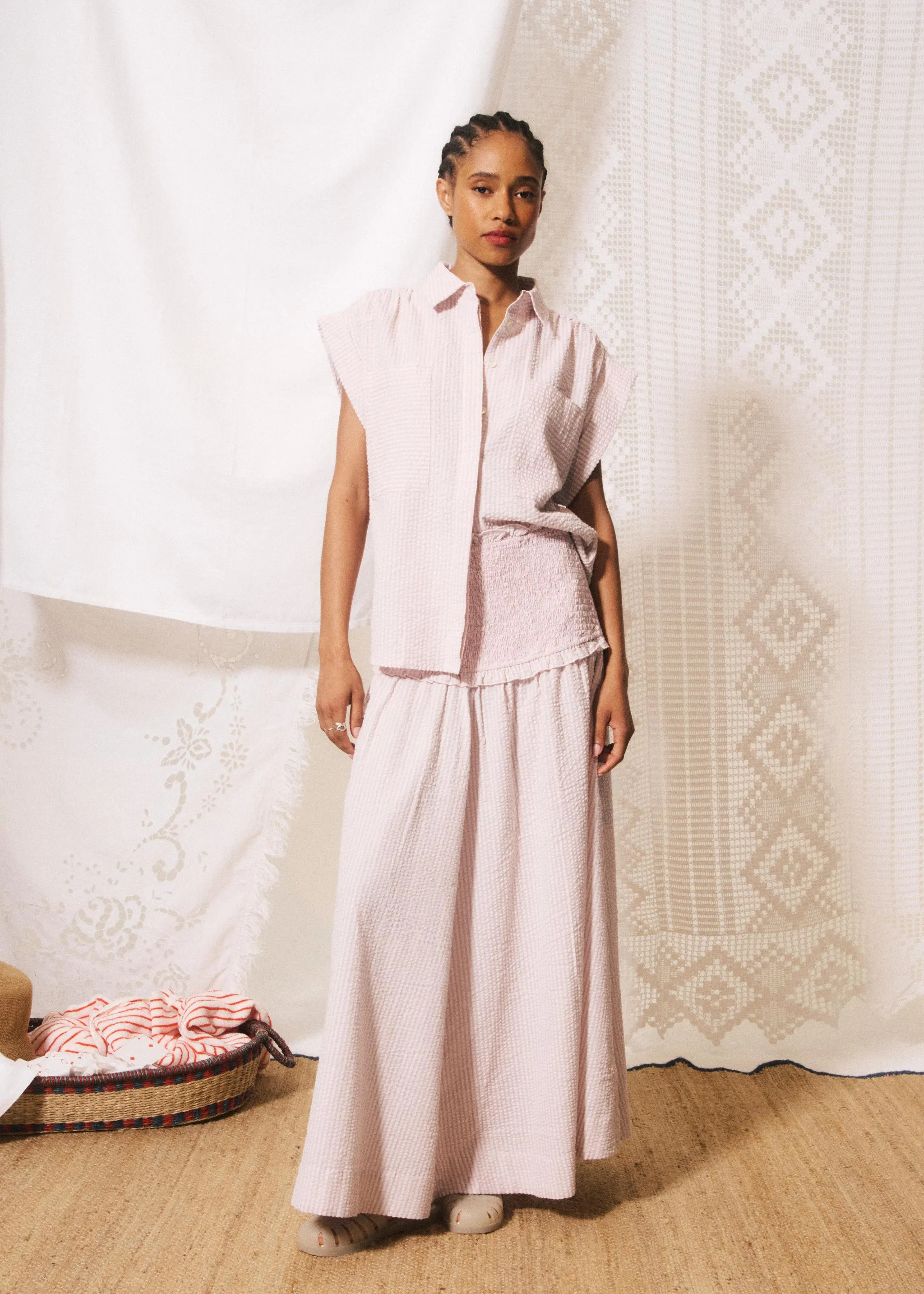 Chemise GAETANA Rose pale sold by FRNCH