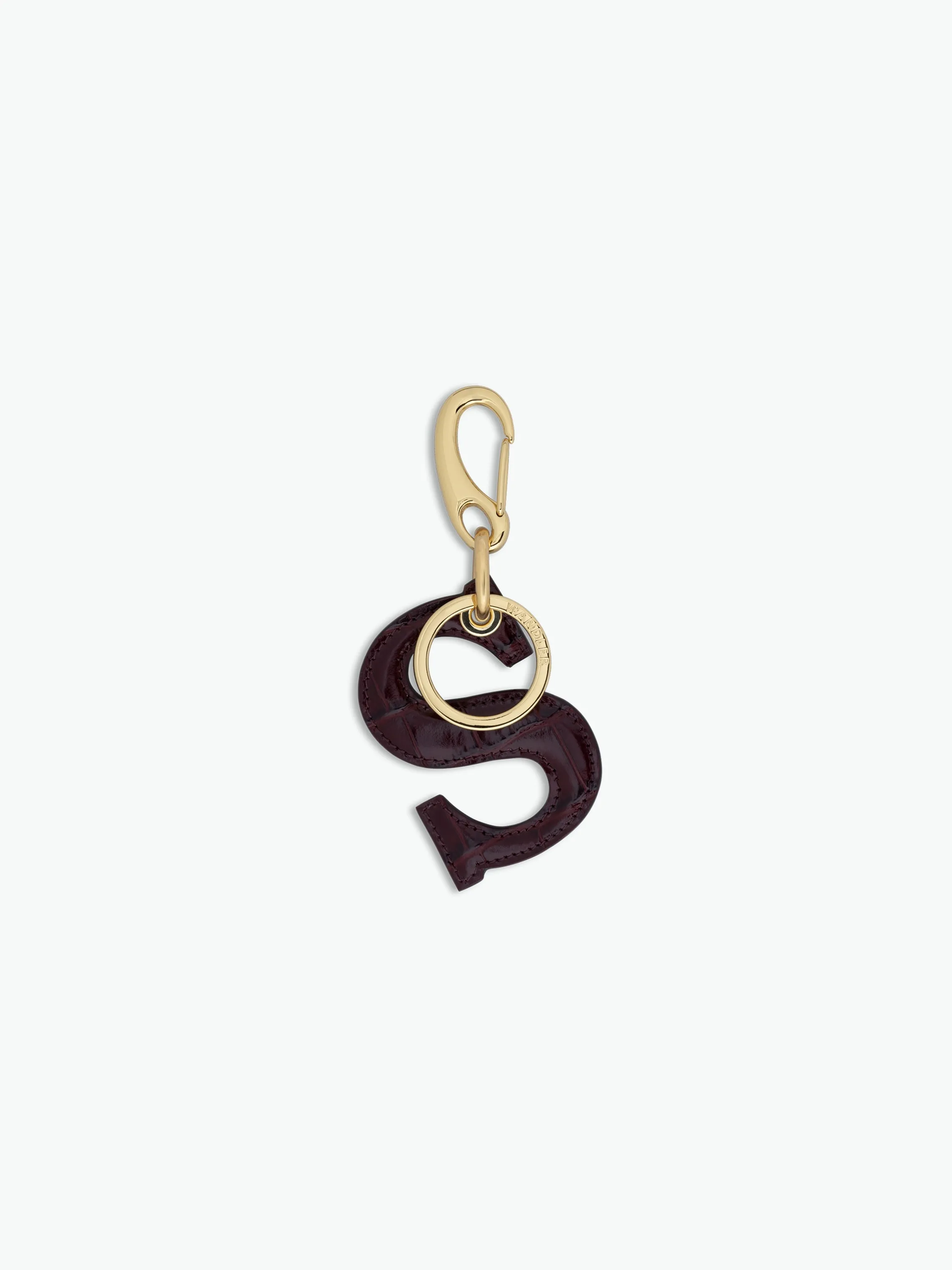 Bag Charm Letter - S - Bordeaux Croco sold by Wandler