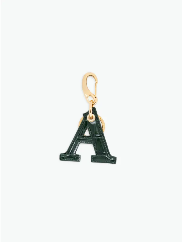 Bag Charm Letter - A - Olive Croco sold by Wandler