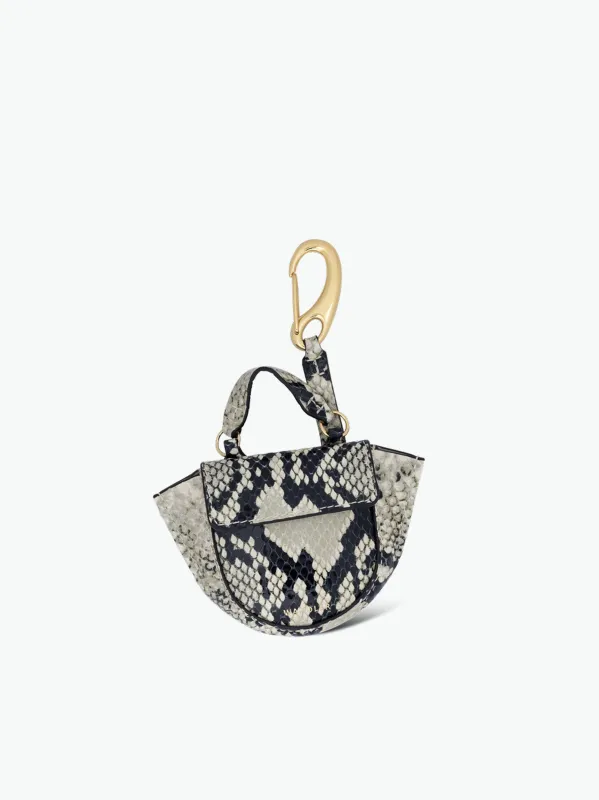 Hortensia Micro - Black / White Python sold by Wandler