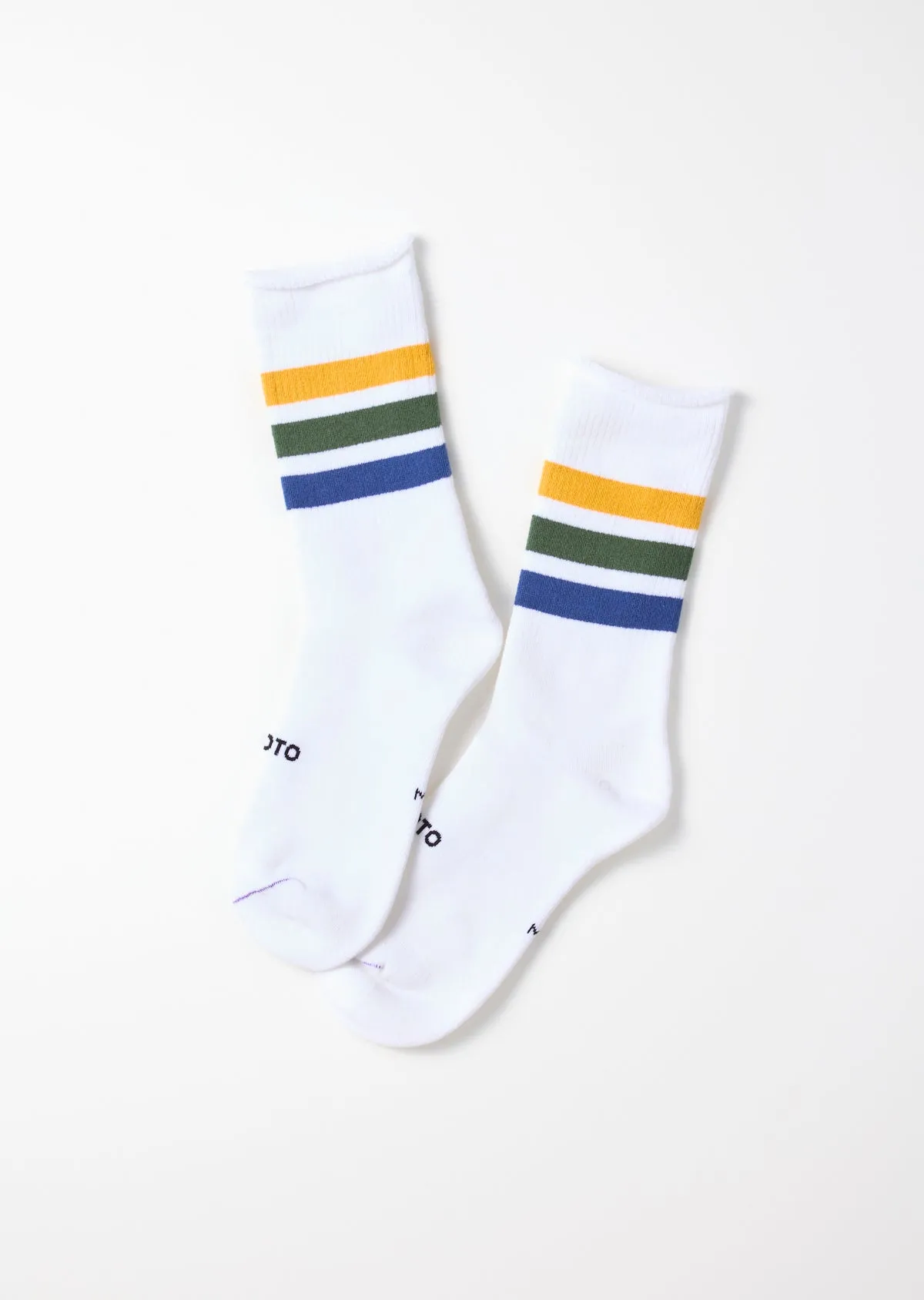 FINE PILE STRIPED CREW SOCKS sold by ROTOTO