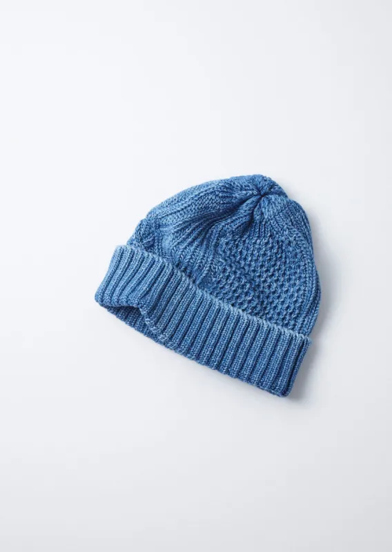 ARAN CABLE INDIGO WATCH CAP sold by ROTOTO