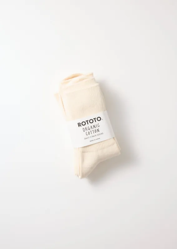 ORGANIC DAILY 3 PACK RIBBED CREW SOCKS sold by ROTOTO