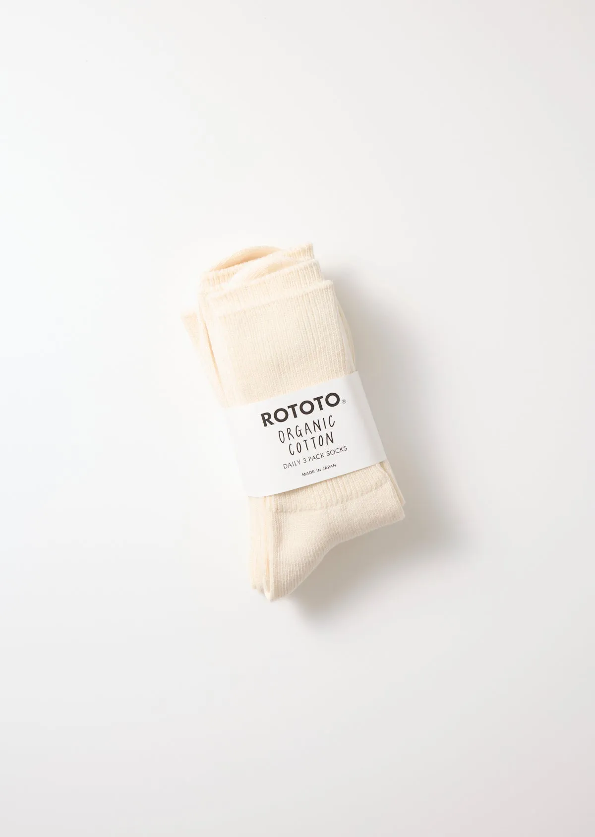ORGANIC DAILY 3 PACK RIBBED CREW SOCKS sold by ROTOTO