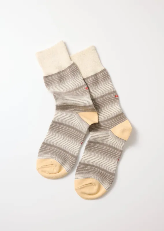 ホリゾンタル ストライプ クルーソックス sold by ROTOTO