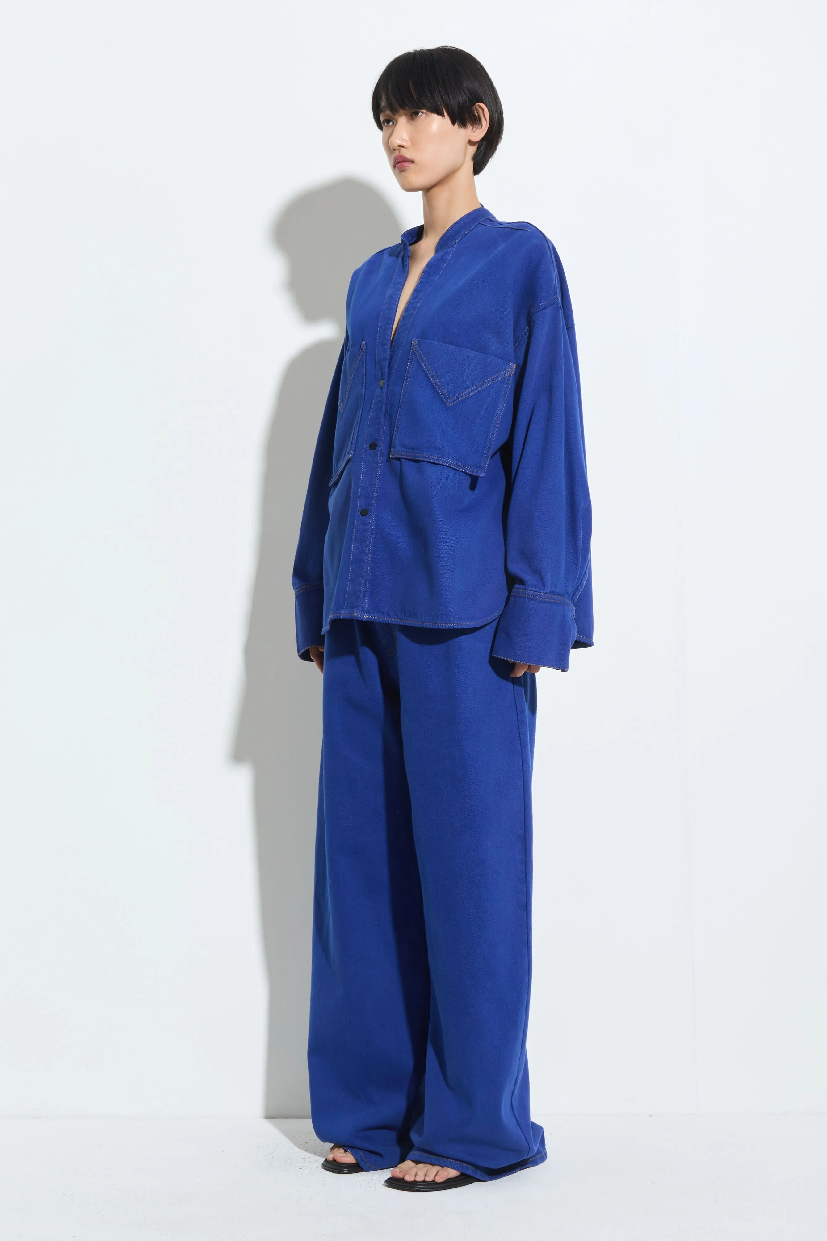 Tango V-Neck Denim Shirt sold by Christian Wijnants product image thumbnail 4