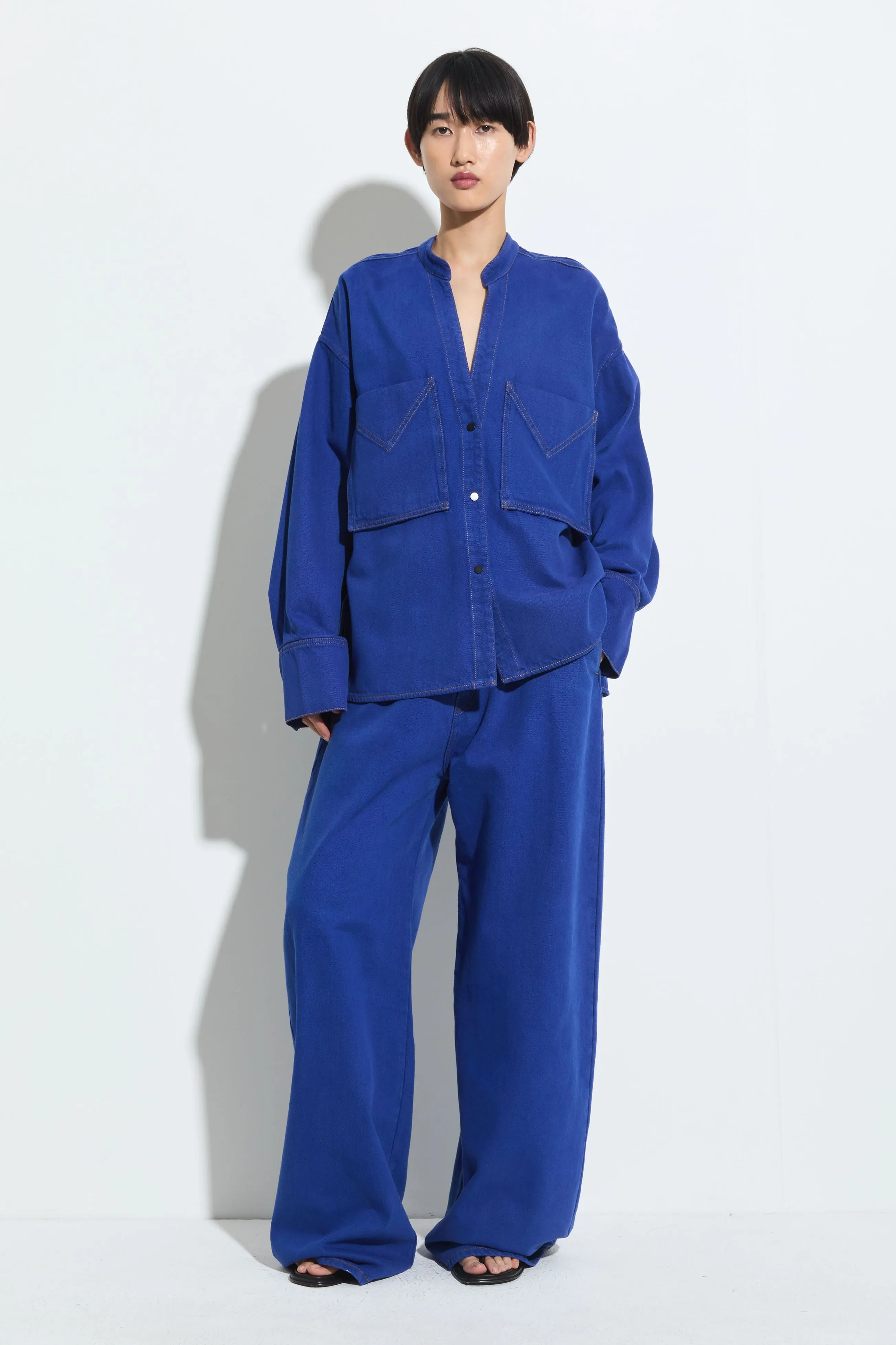 Tango V-Neck Denim Shirt sold by Christian Wijnants product image thumbnail 2