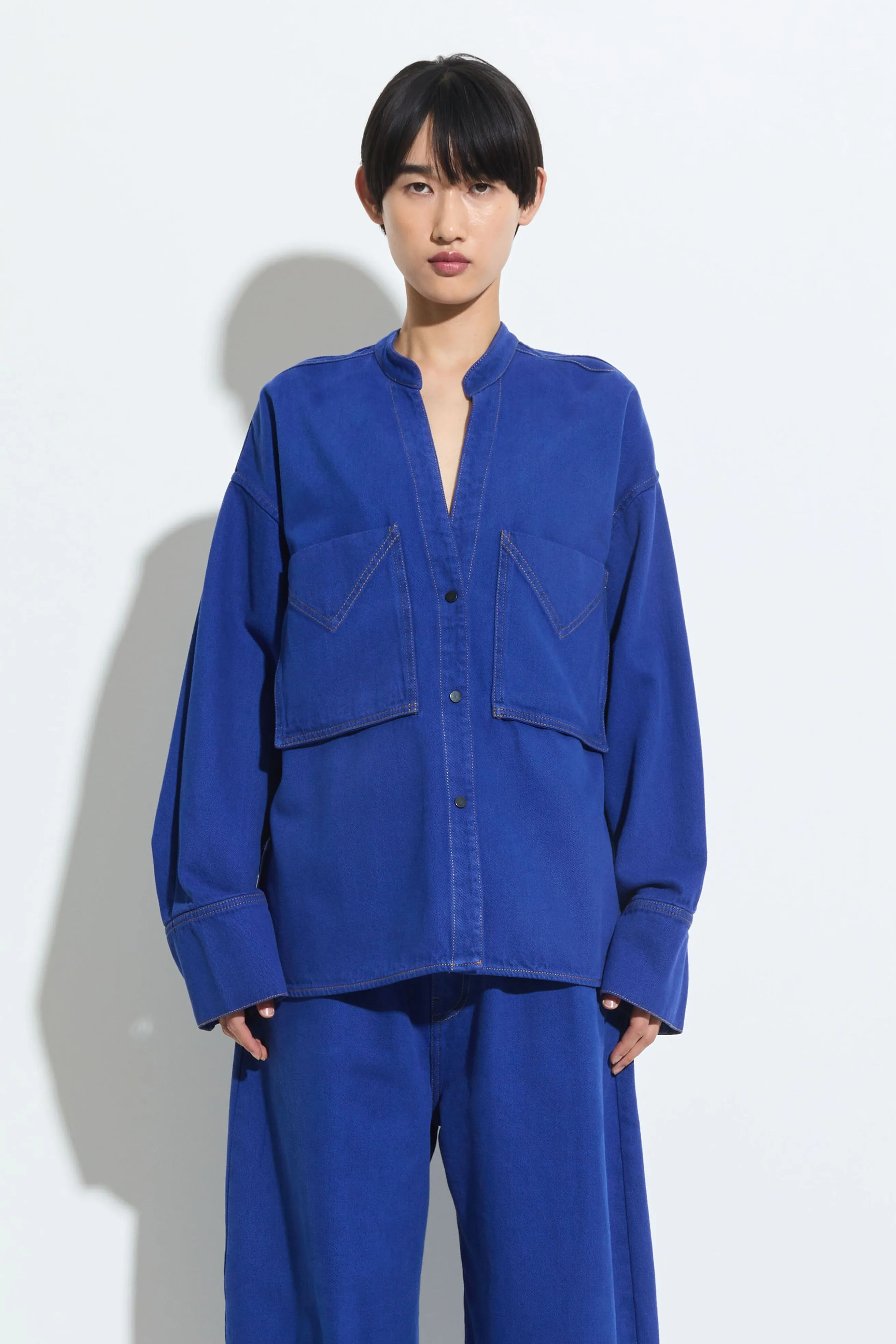 Tango V-Neck Denim Shirt sold by Christian Wijnants