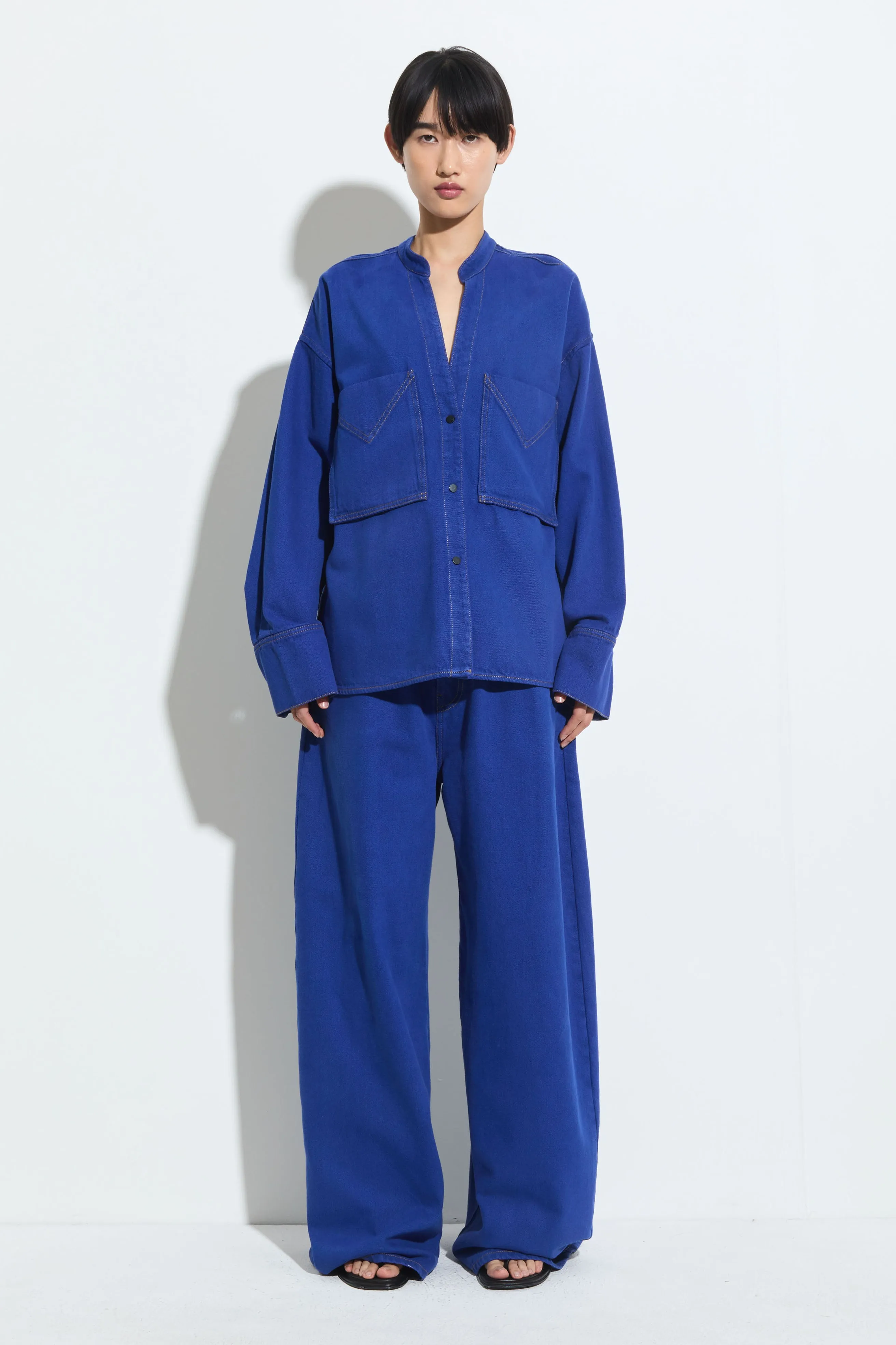 Tango V-Neck Denim Shirt sold by Christian Wijnants product image thumbnail 3