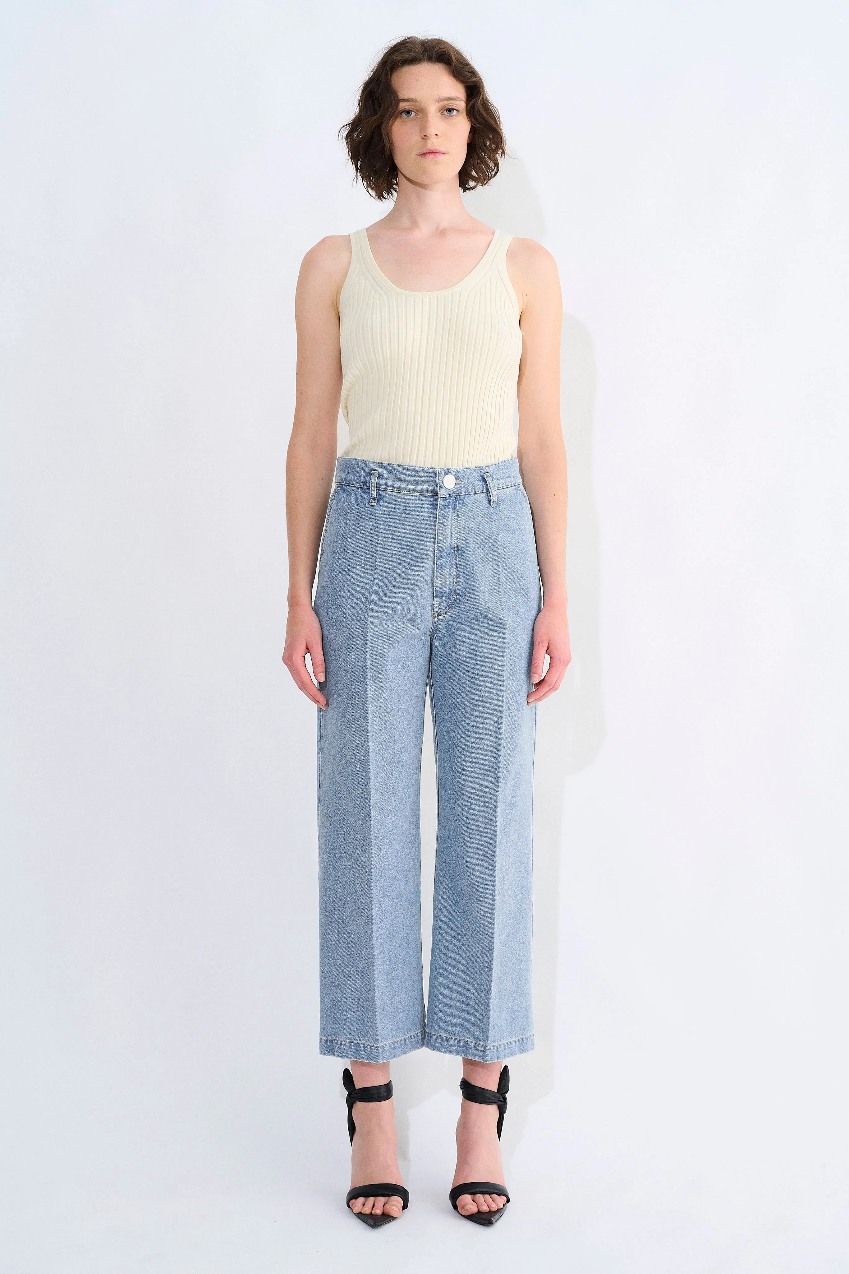 Pelanac Cropped Denim Pants sold by Christian Wijnants