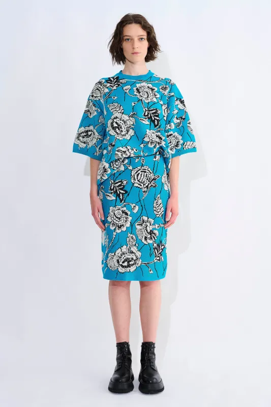 Kwando Pencil Knit Skirt With Flower Jacquard sold by Christian Wijnants