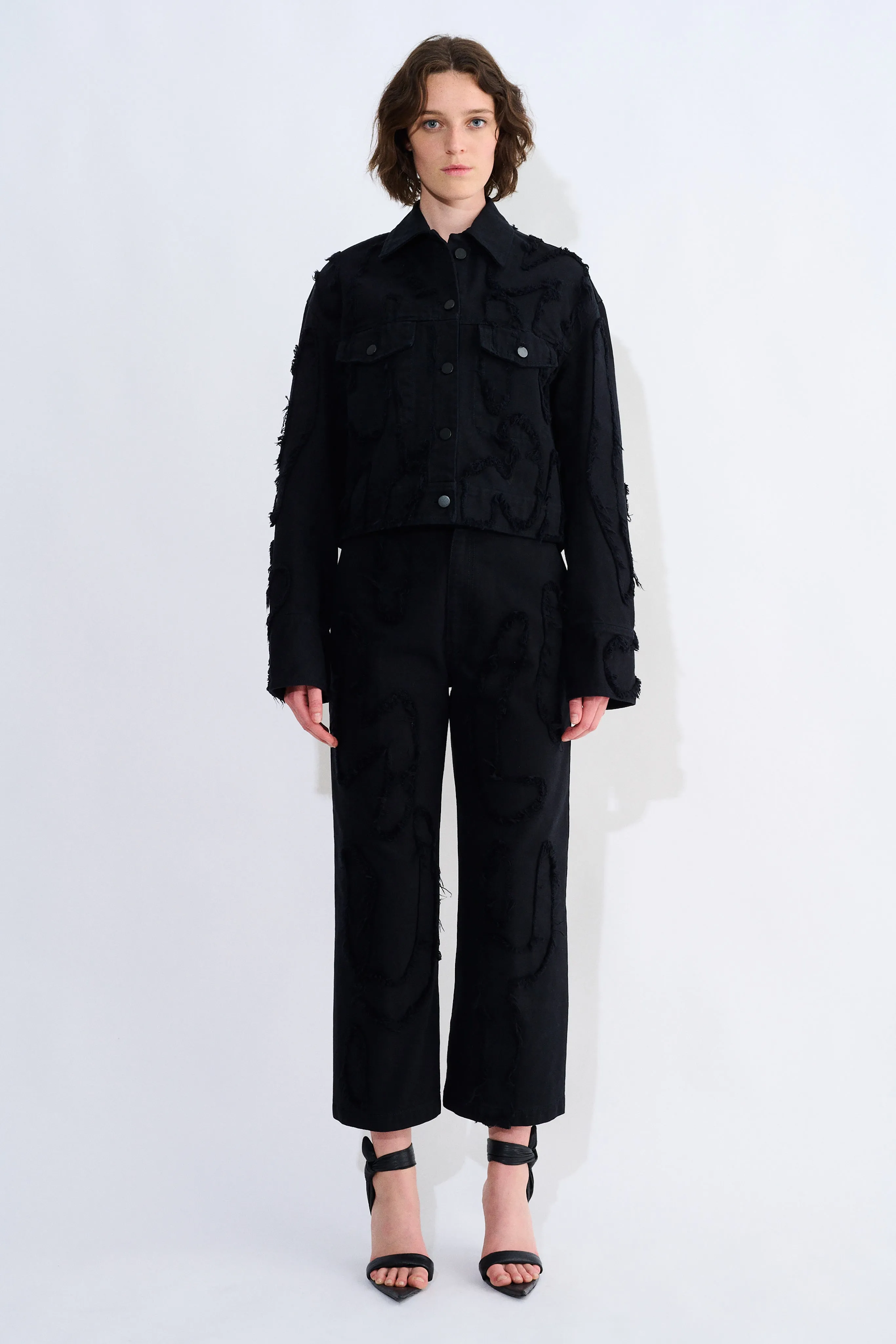 Jelani Patchwork Denim Jacket sold by Christian Wijnants