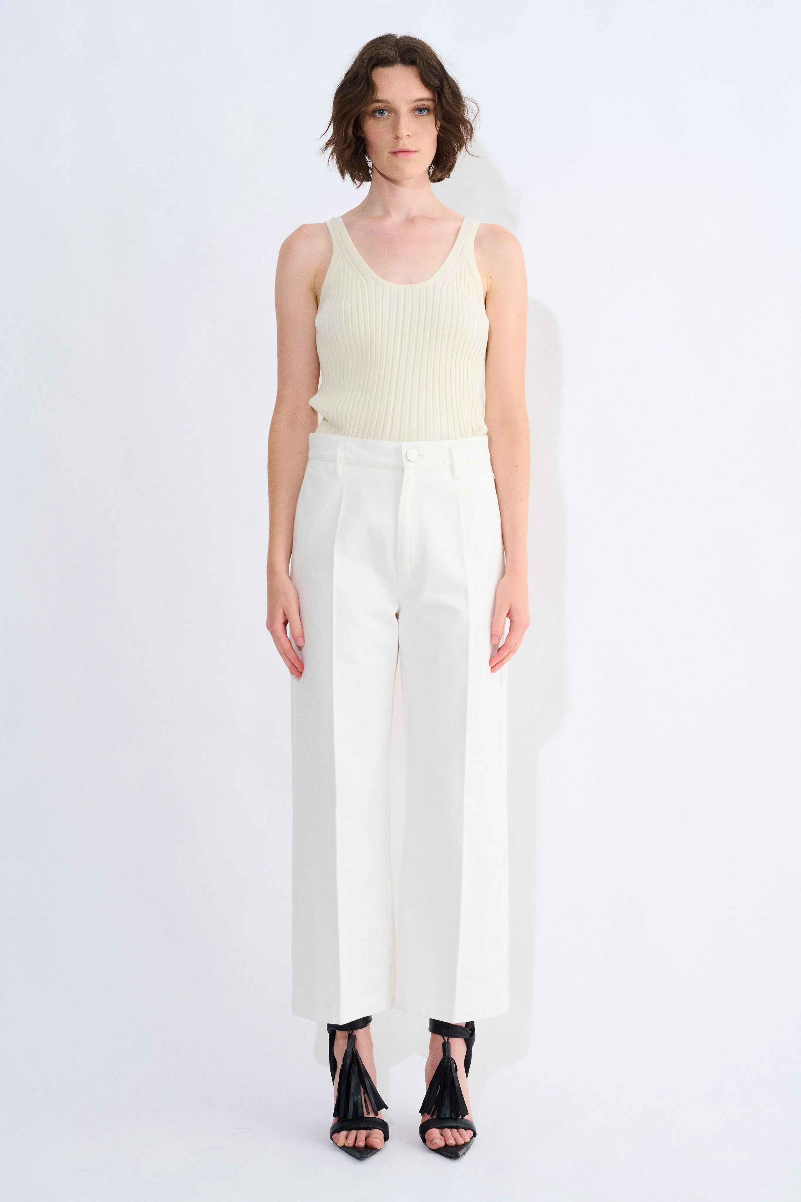 Pelanac Cropped Denim Pants sold by Christian Wijnants