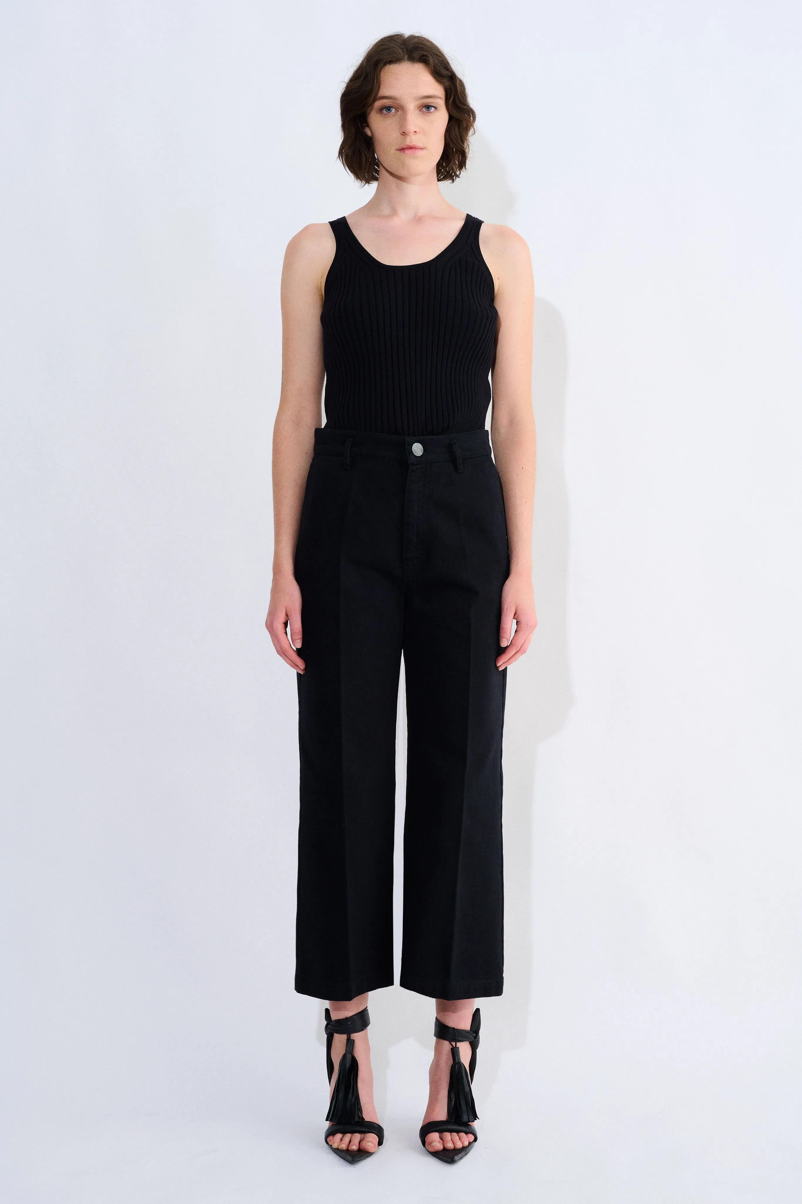 Pelanac Cropped Denim Pants sold by Christian Wijnants