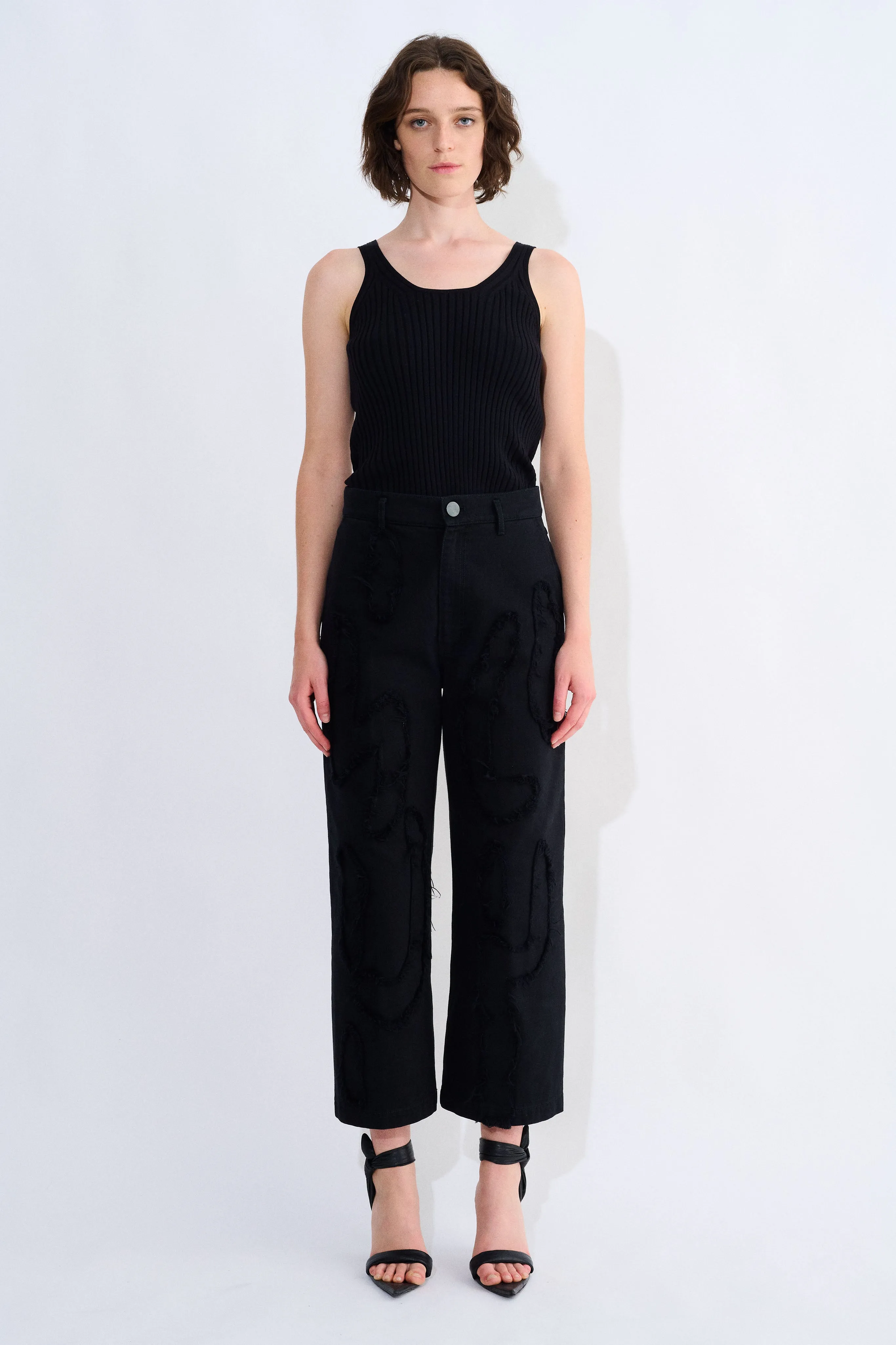 Pelanac Patchwork Denim Pants sold by Christian Wijnants