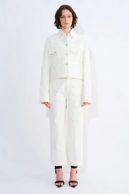 Jelani Patchwork Denim Jacket sold by Christian Wijnants