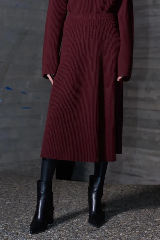 Kasar Whole Garment Knit Rib Skirt sold by Christian Wijnants