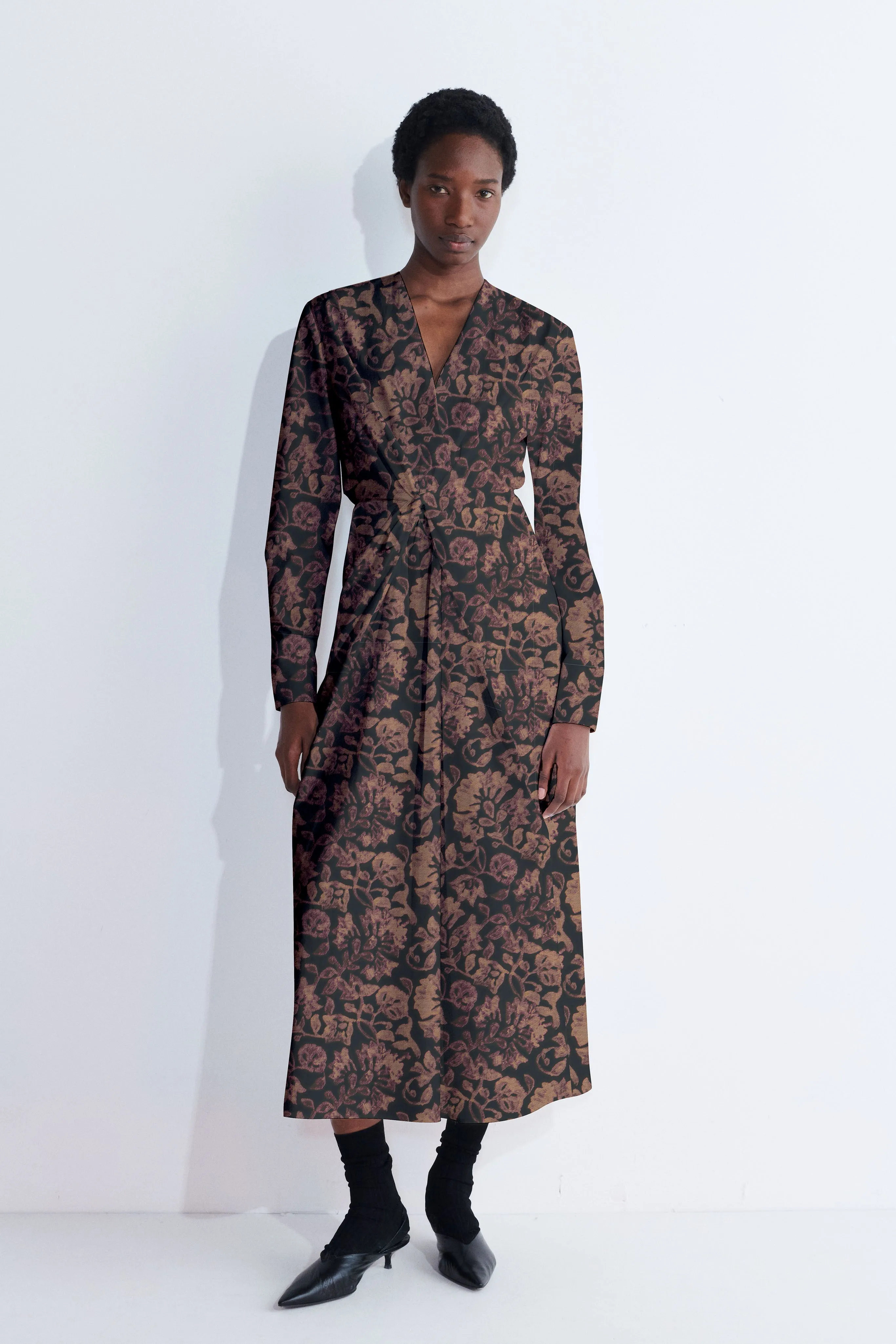 Darkah Long Sleeve Knot Dress sold by Christian Wijnants