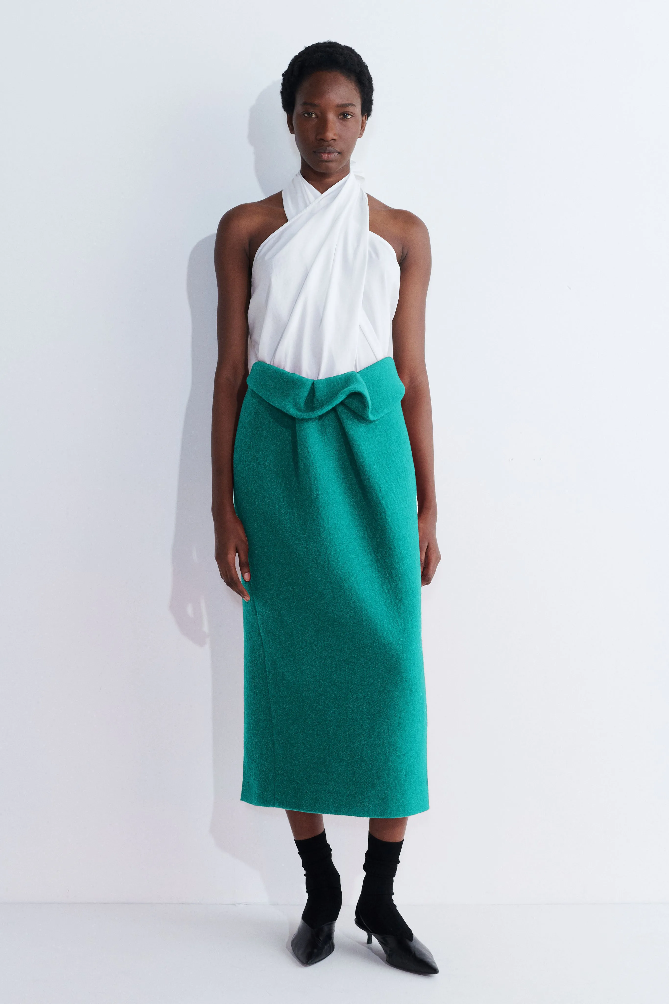 Salar Pencil Skirt With Drape Detail sold by Christian Wijnants