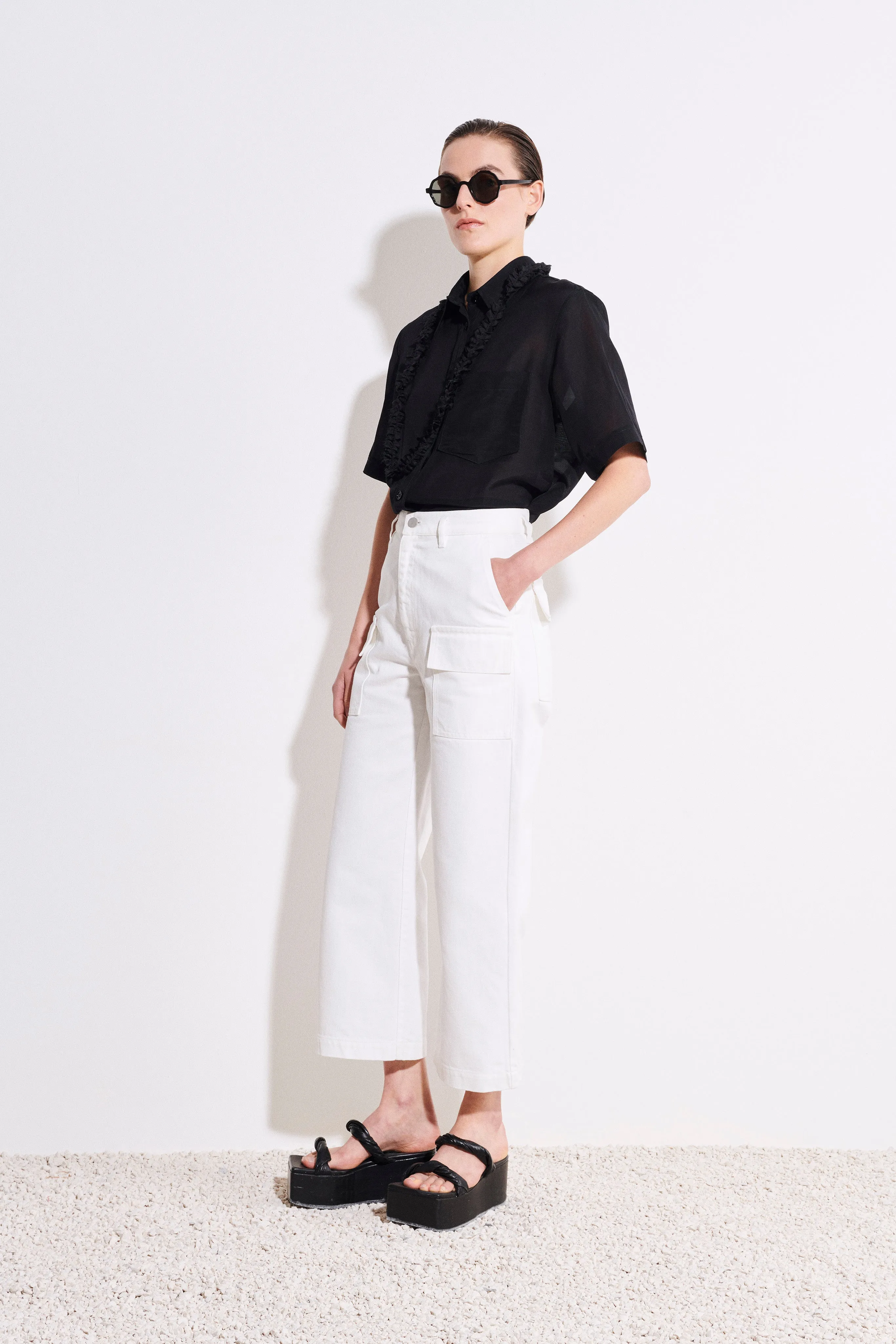 Paya Cropped Denim Trousers sold by Christian Wijnants product image thumbnail 2