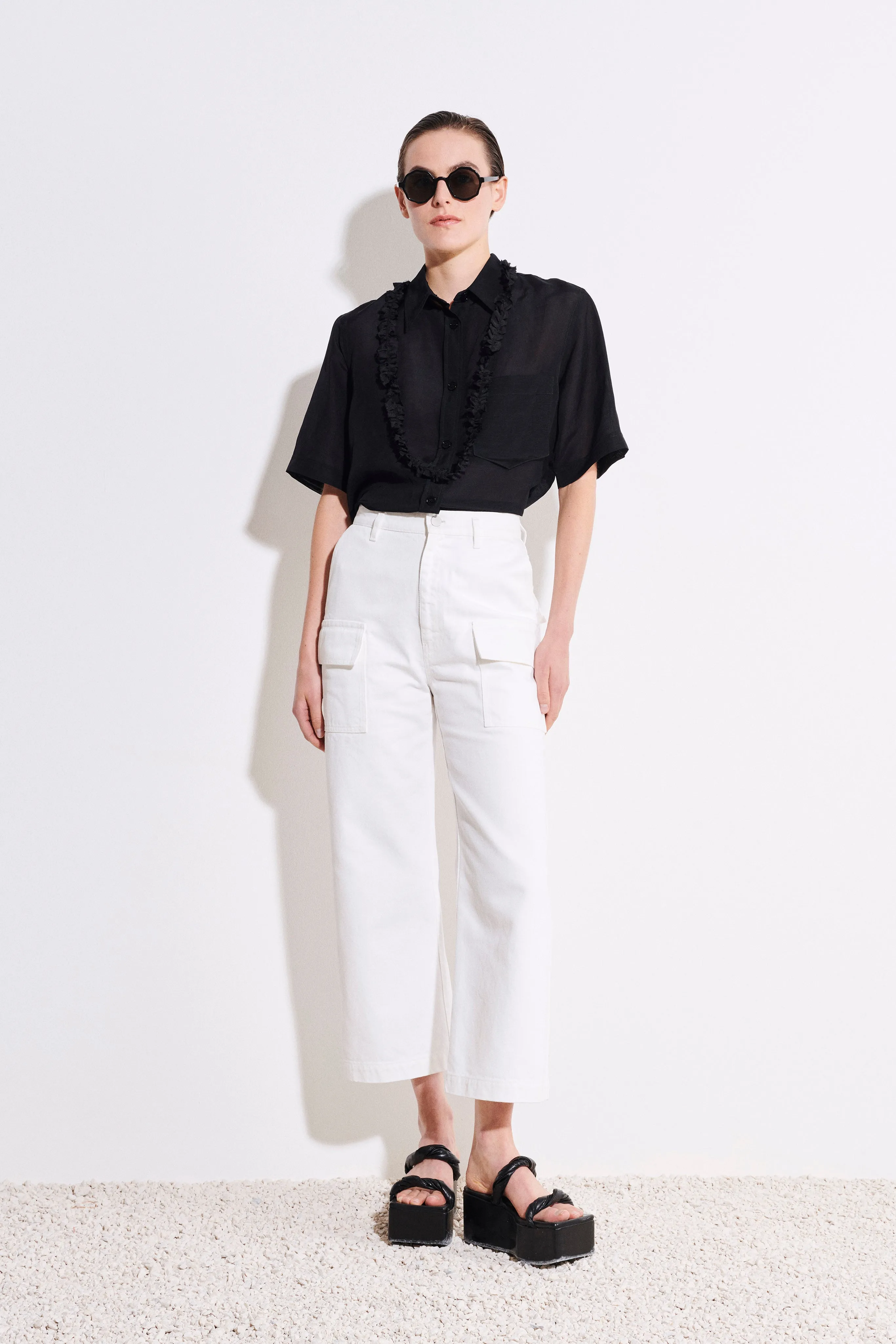 Paya Cropped Denim Trousers sold by Christian Wijnants