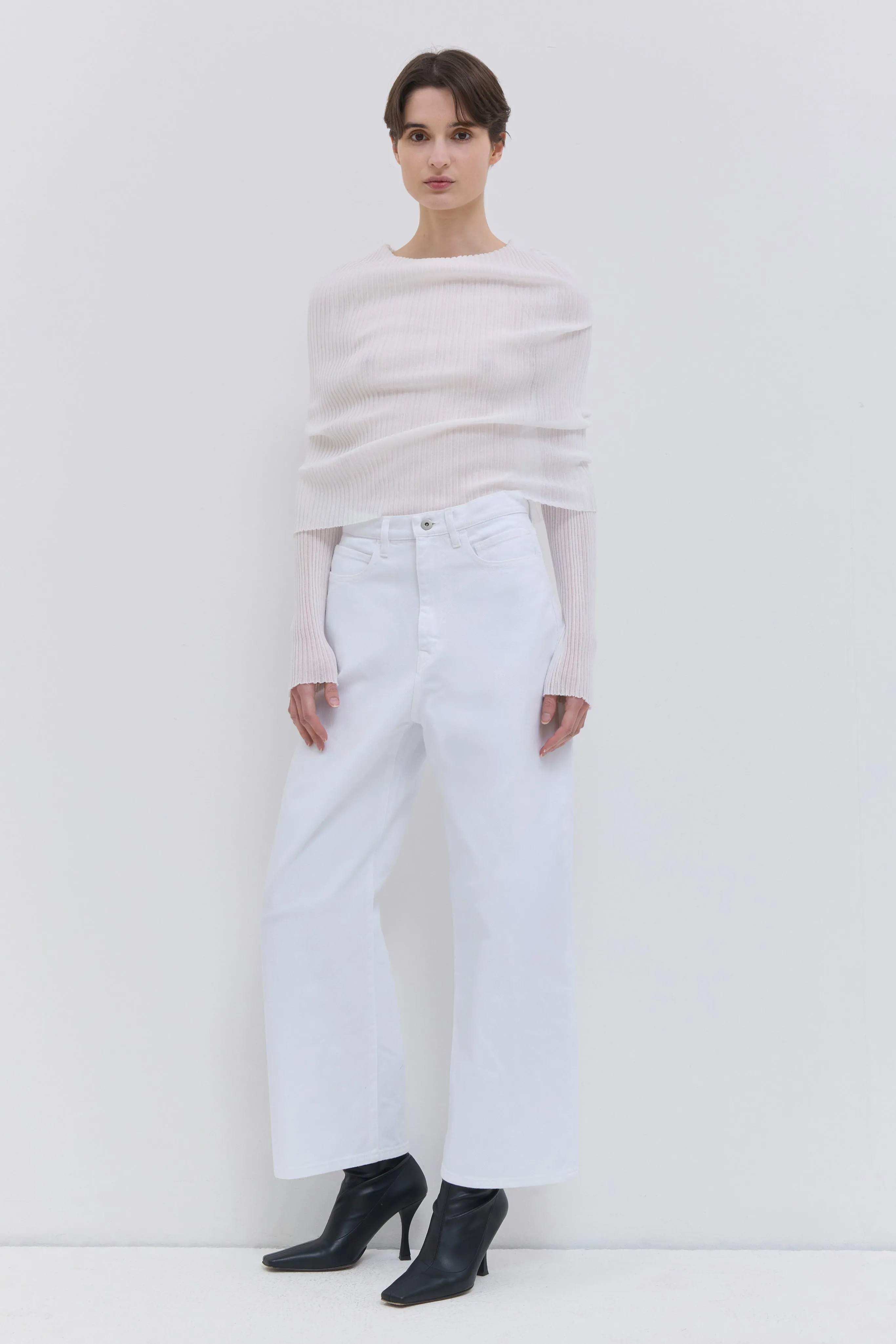 Pavia Cropped Wide-Leg Denim Pants sold by Christian Wijnants